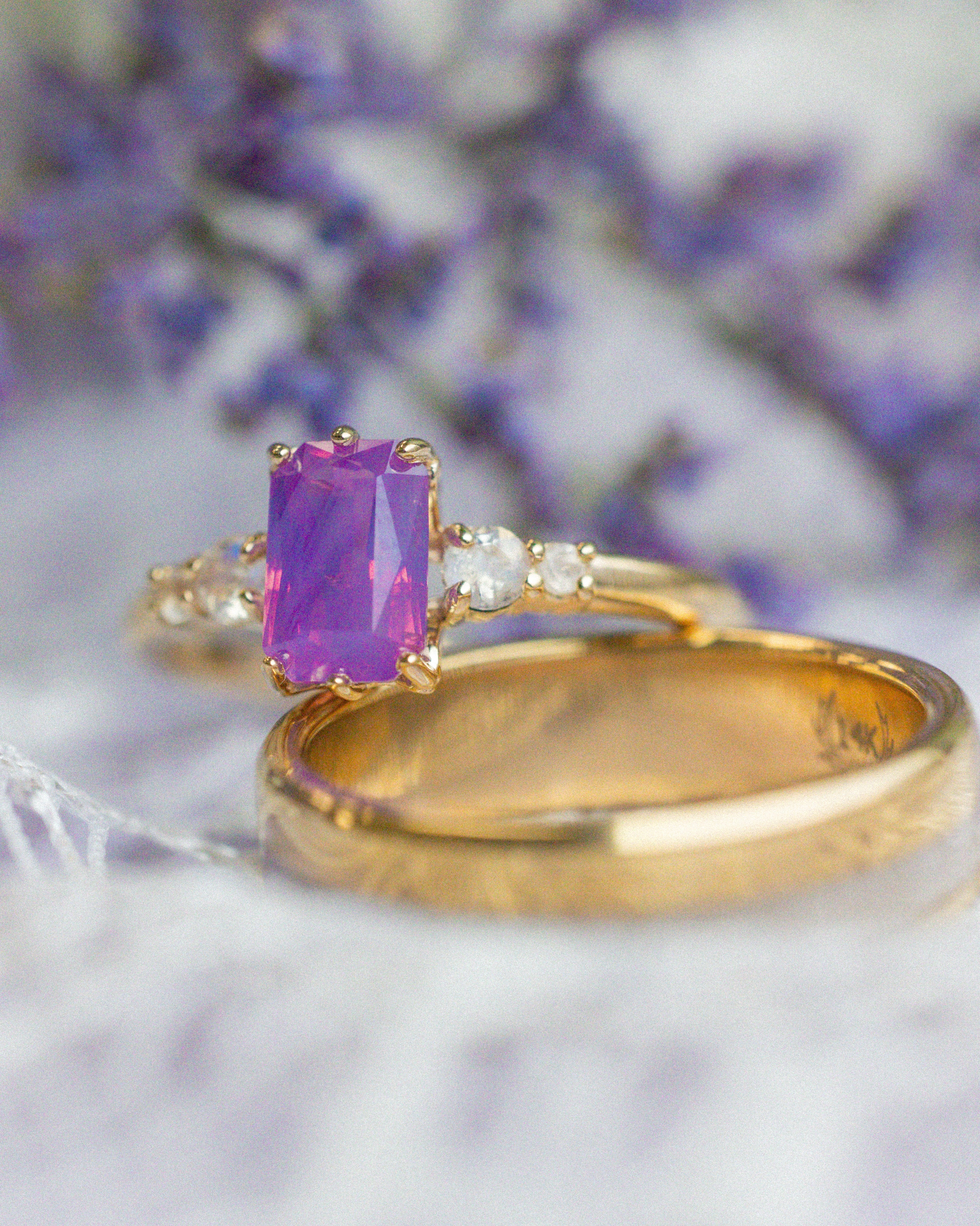 Opalescent Sapphire Engagement Ring | Staghead Designs