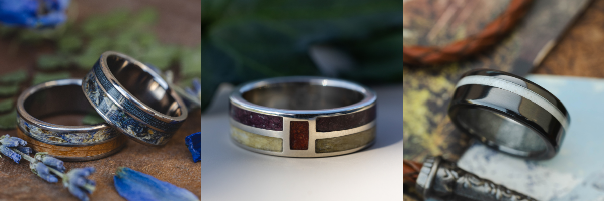 Custom Wedding Rings with Meaningful Materials