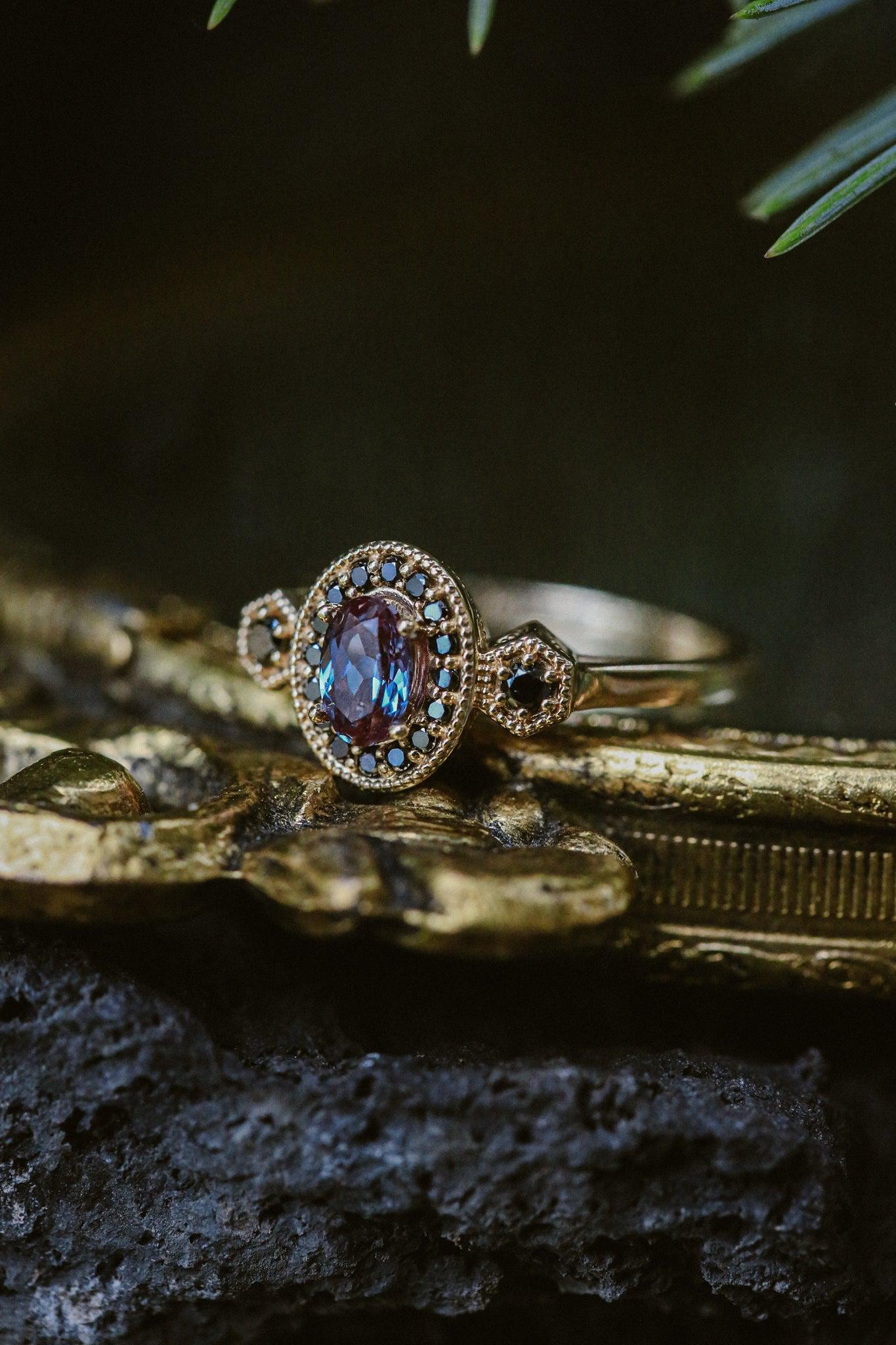 Alexandrite Engagement Rings Handmade by Staghead Designs