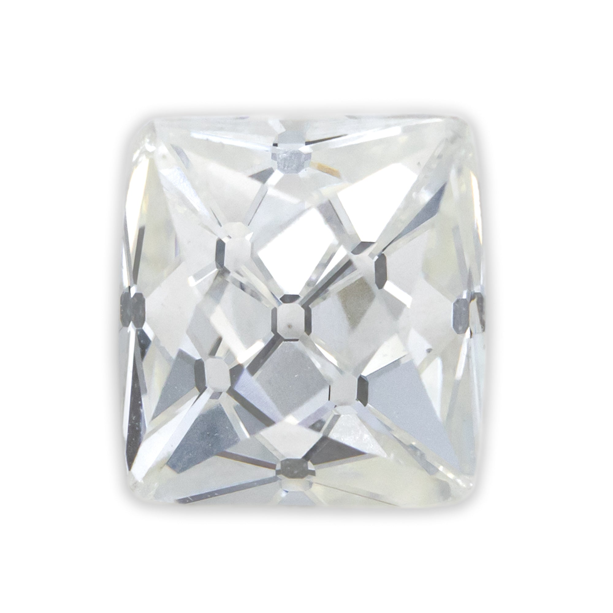French cut diamond on a white background
