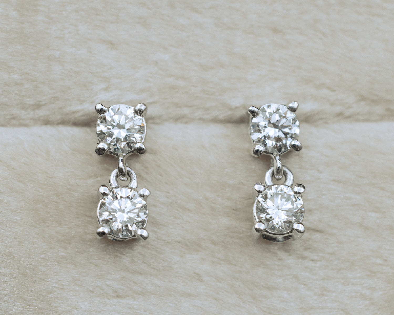 1/2ctw Lab-grown Diamond Two Stone Earrings Staghead Designs