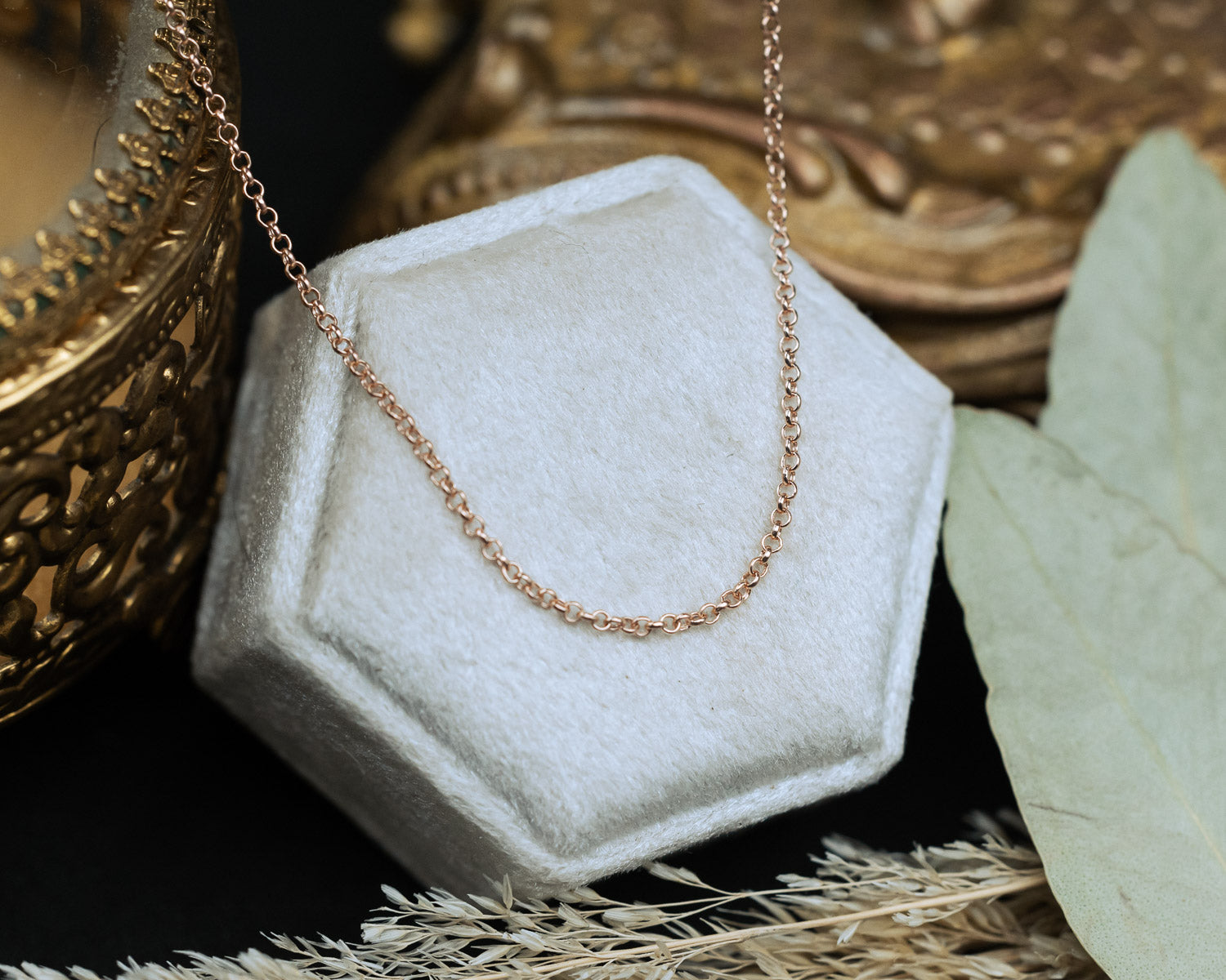 14K GOLD ROLO CHAIN-Staghead Designs