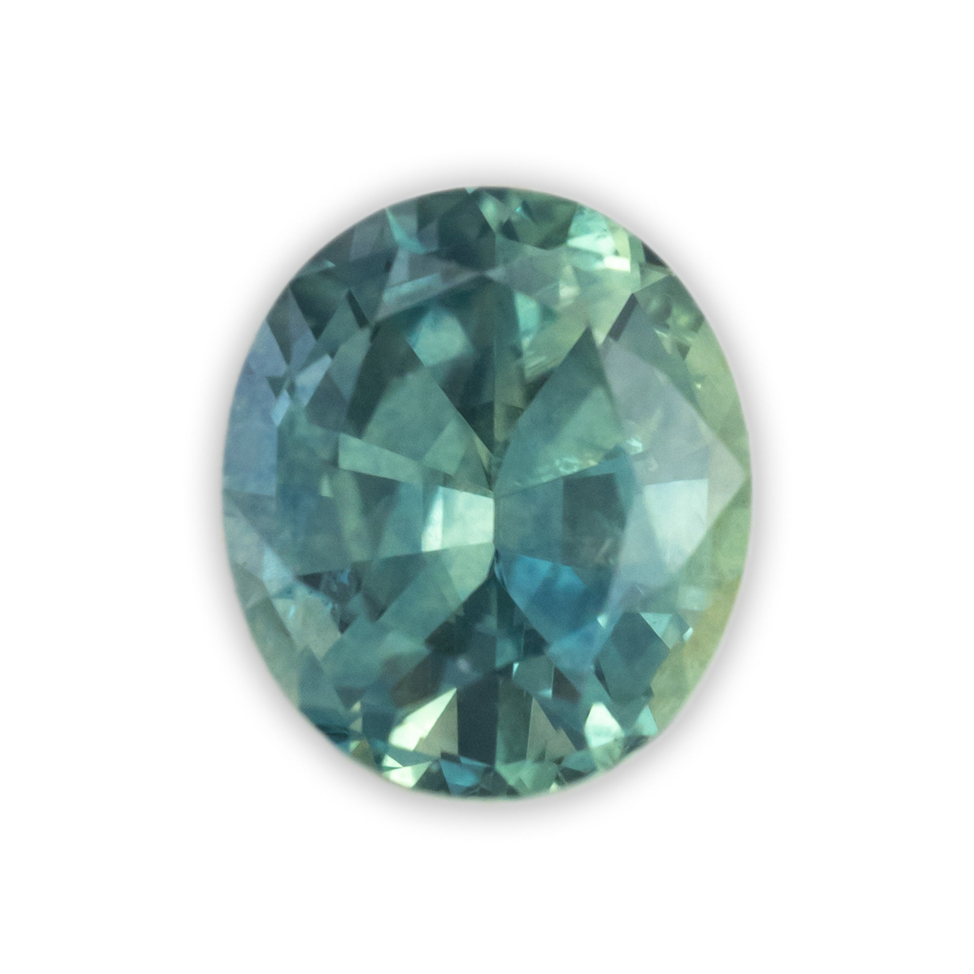 1.54ct 7x6x4.42mm OVAL BRILLIANT CUT NATURAL GREEN MONTANA SAPPHIRE-Staghead Designs