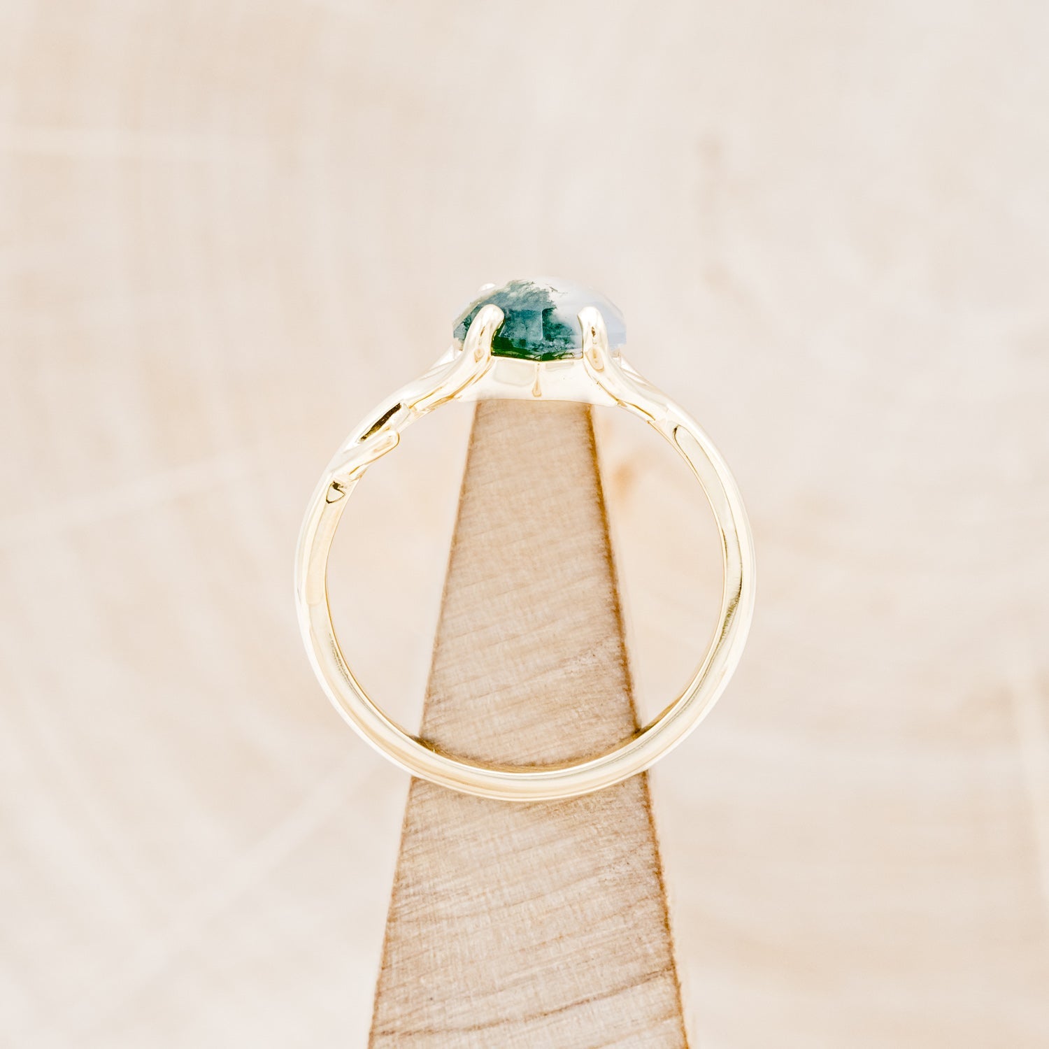 "ARTEMIS" - HEXAGON MOSS AGATE ENGAGEMENT RING - READY TO SHIP-Staghead Designs