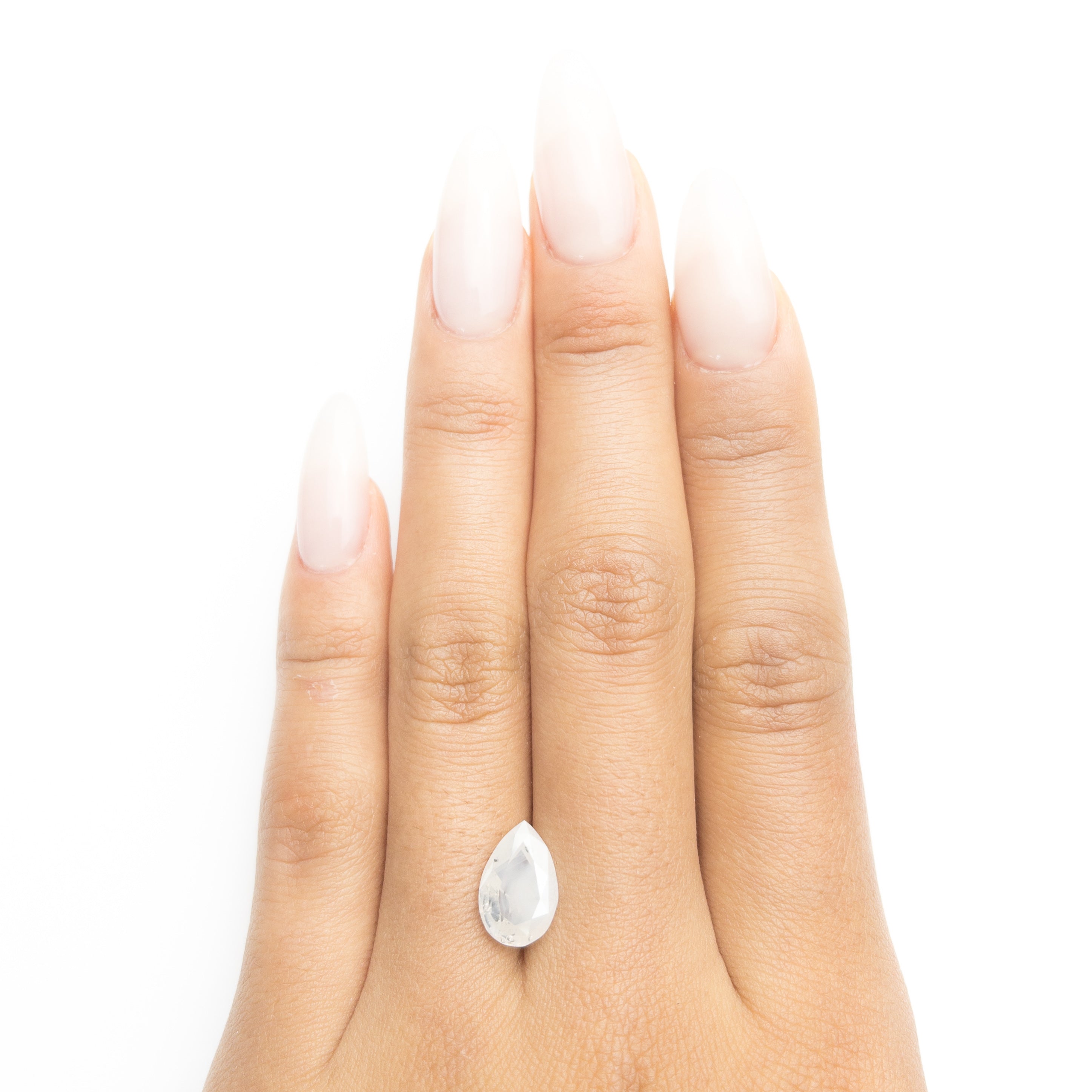 3.13ct 11.49x7.54x4.46mm Fancy White Pear Double Cut 18955-01-Staghead Designs