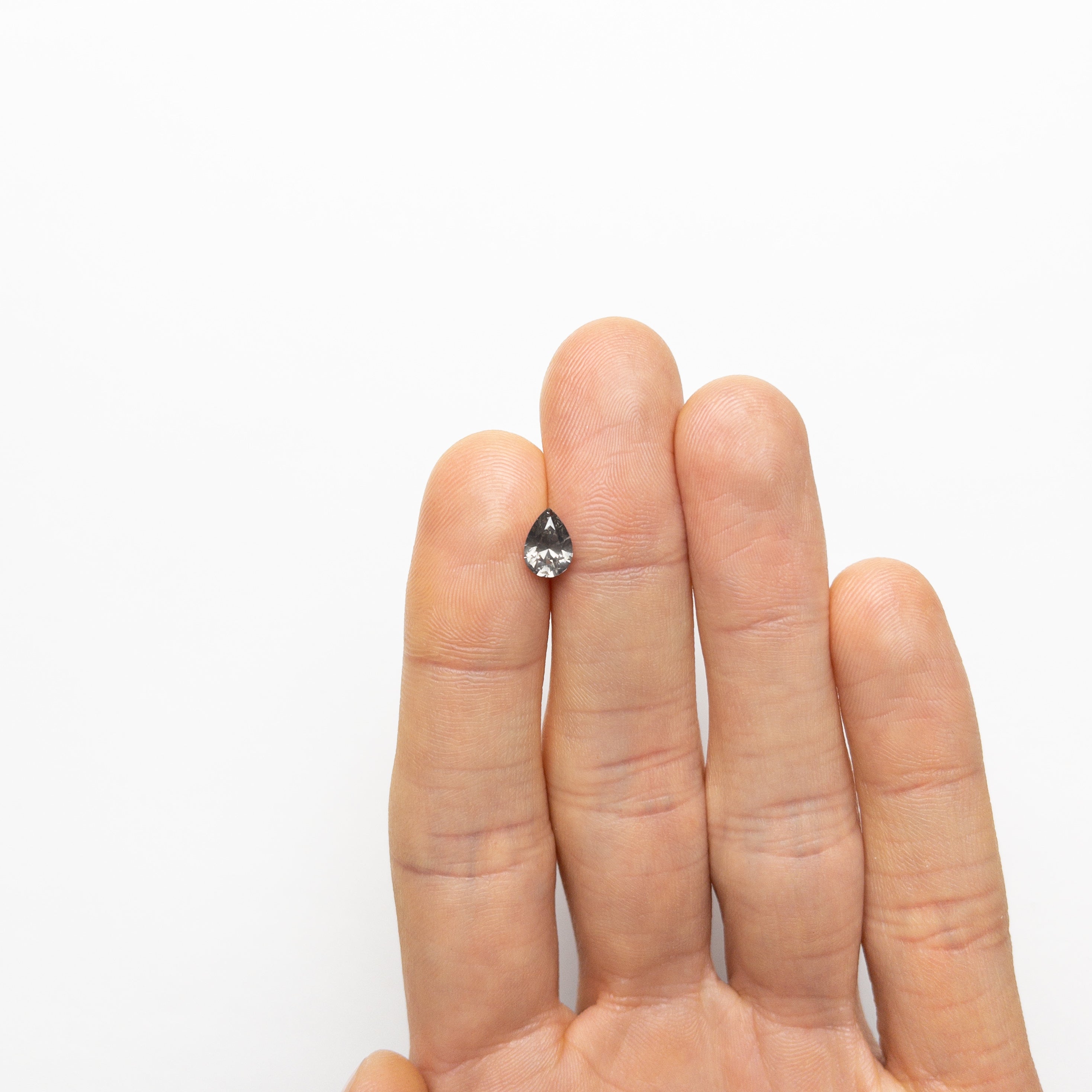 1.01ct 7.90x5.53x3.71mm GIA I1 Fancy Dark Grey Pear Brilliant 19544-01-Staghead Designs