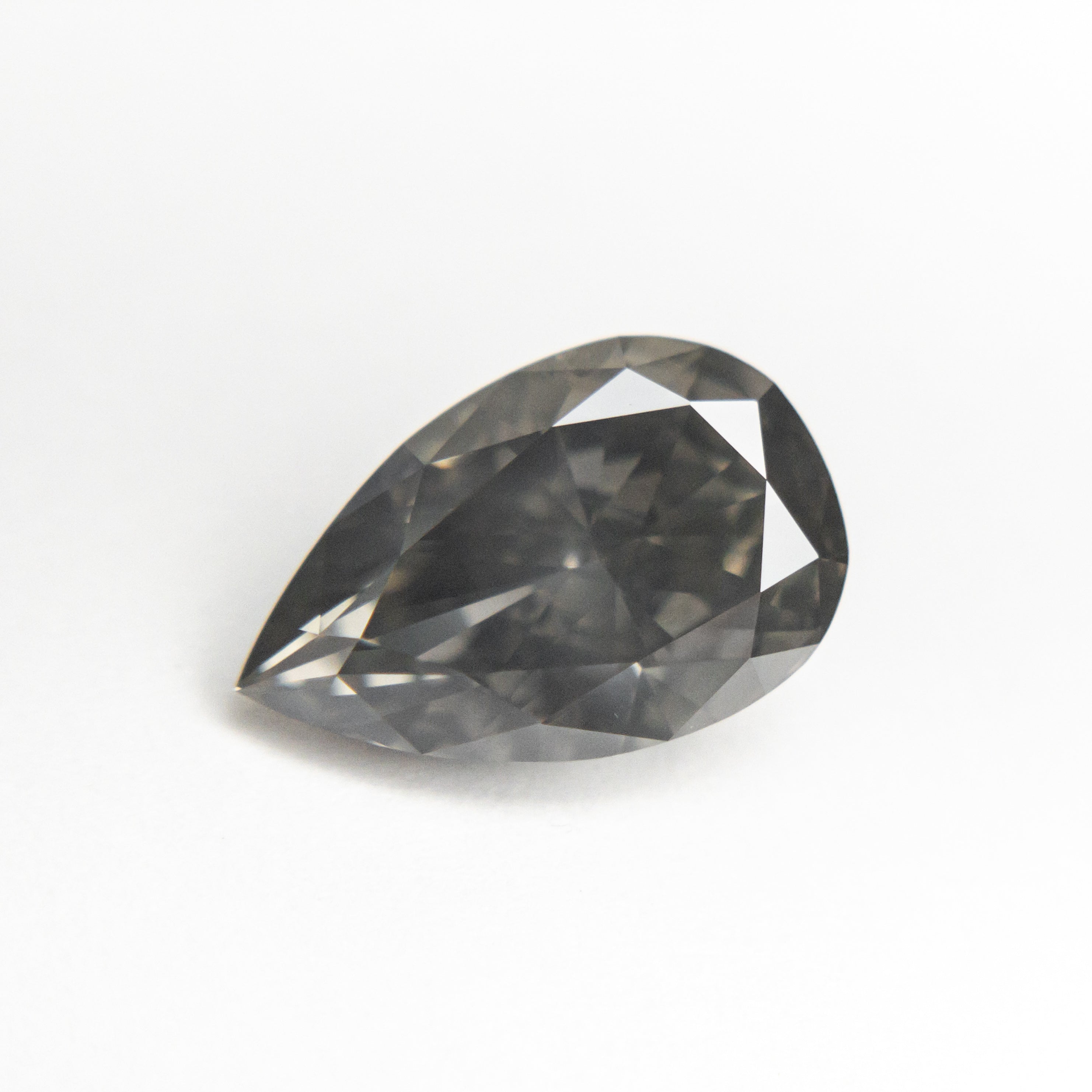 2.07ct 10.33x6.61x4.25mm GIA SI2 Fancy Dark Grey Pear Brilliant 19549-01-Staghead Designs