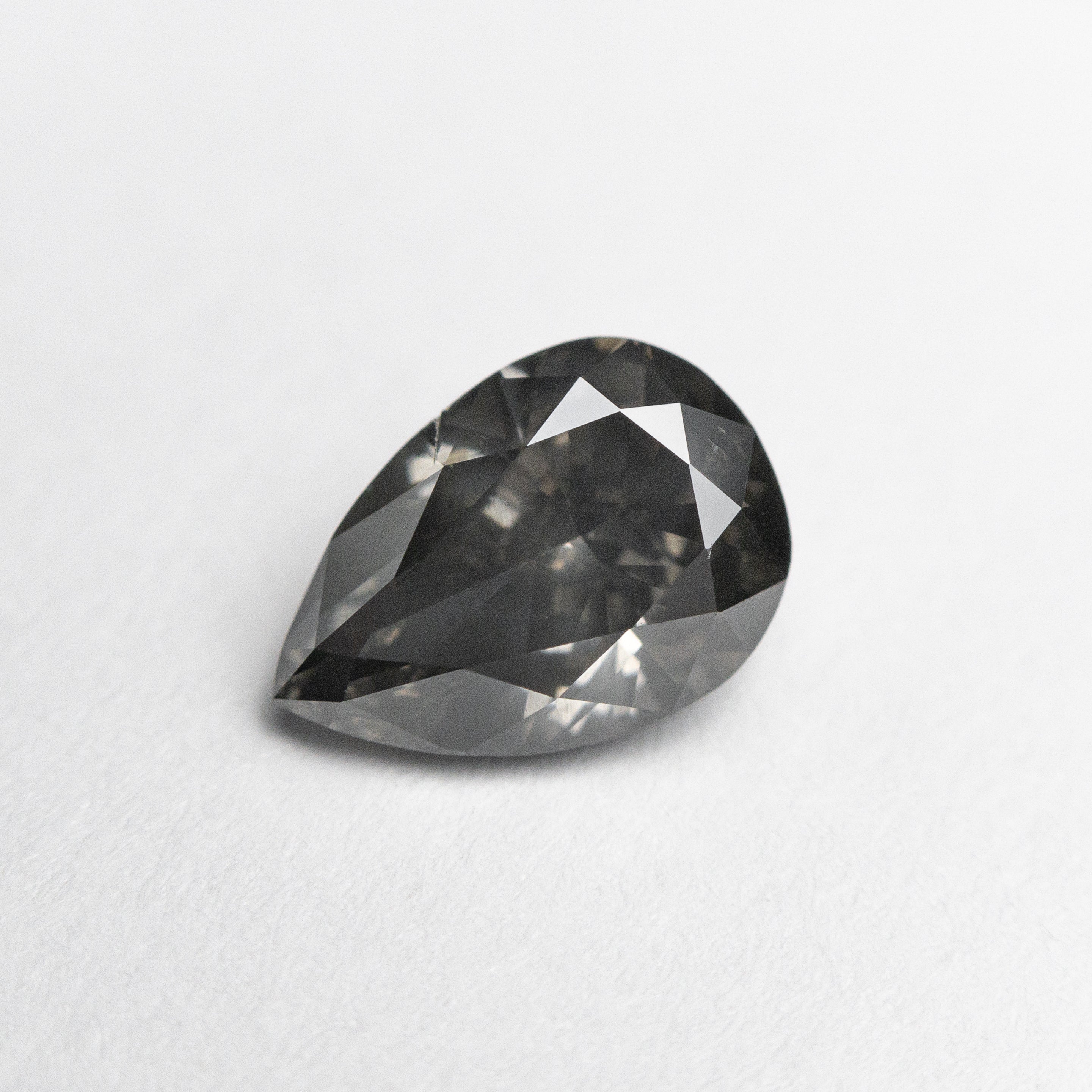 1.01ct 7.83x5.42x3.38mm Fancy Dark Grey Pear Brilliant 19913-01-Staghead Designs