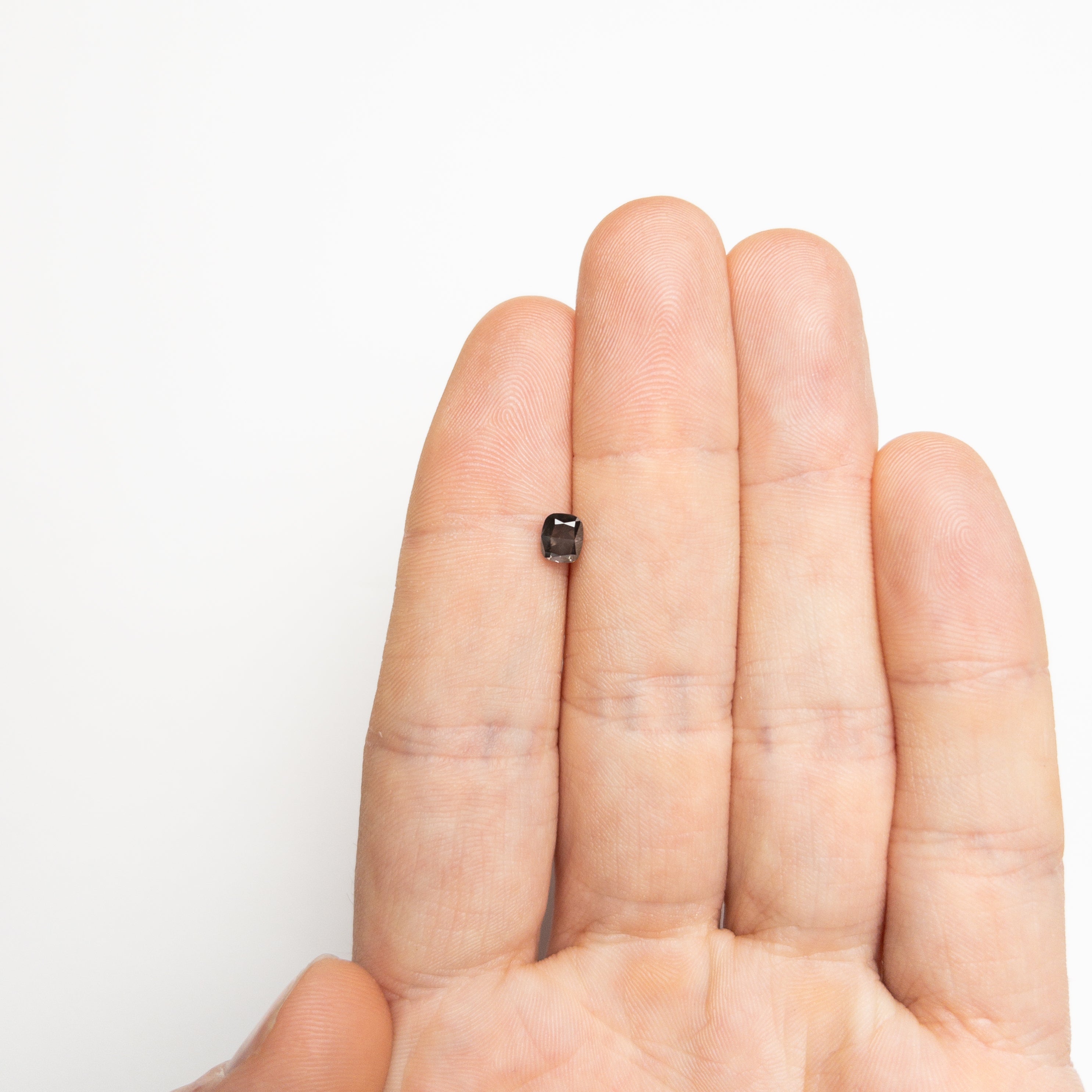 0.73ct 5.28x4.54x3.21mm SI2 Fancy Dark Grey Cushion Brilliant 19923-10-Staghead Designs