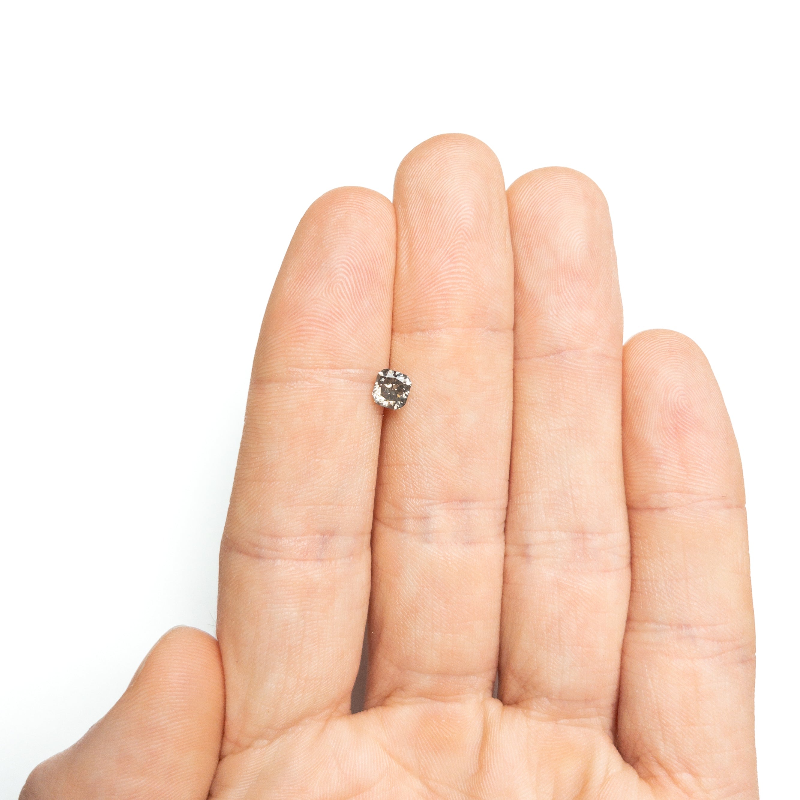 0.91ct 5.12x4.88x3.88mm SI2 Fancy Grey Cushion Brilliant 19923-20-Staghead Designs