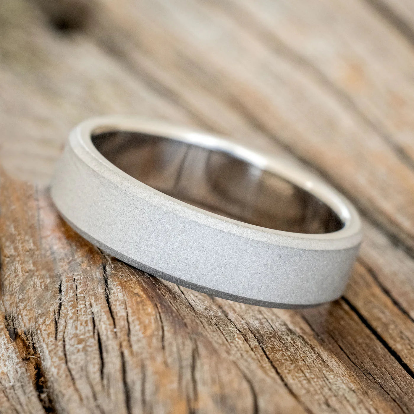 SANDBLASTED WEDDING BAND - TITANIUM (6MM) - SIZE 10-Staghead Designs