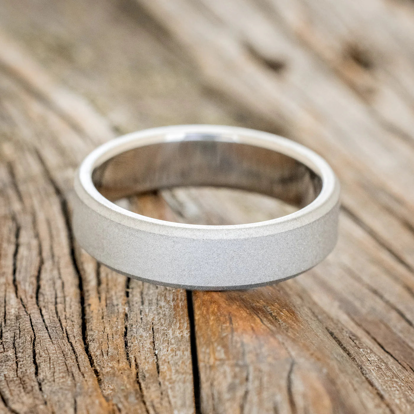 SANDBLASTED WEDDING BAND - TITANIUM (6MM) - SIZE 10-Staghead Designs