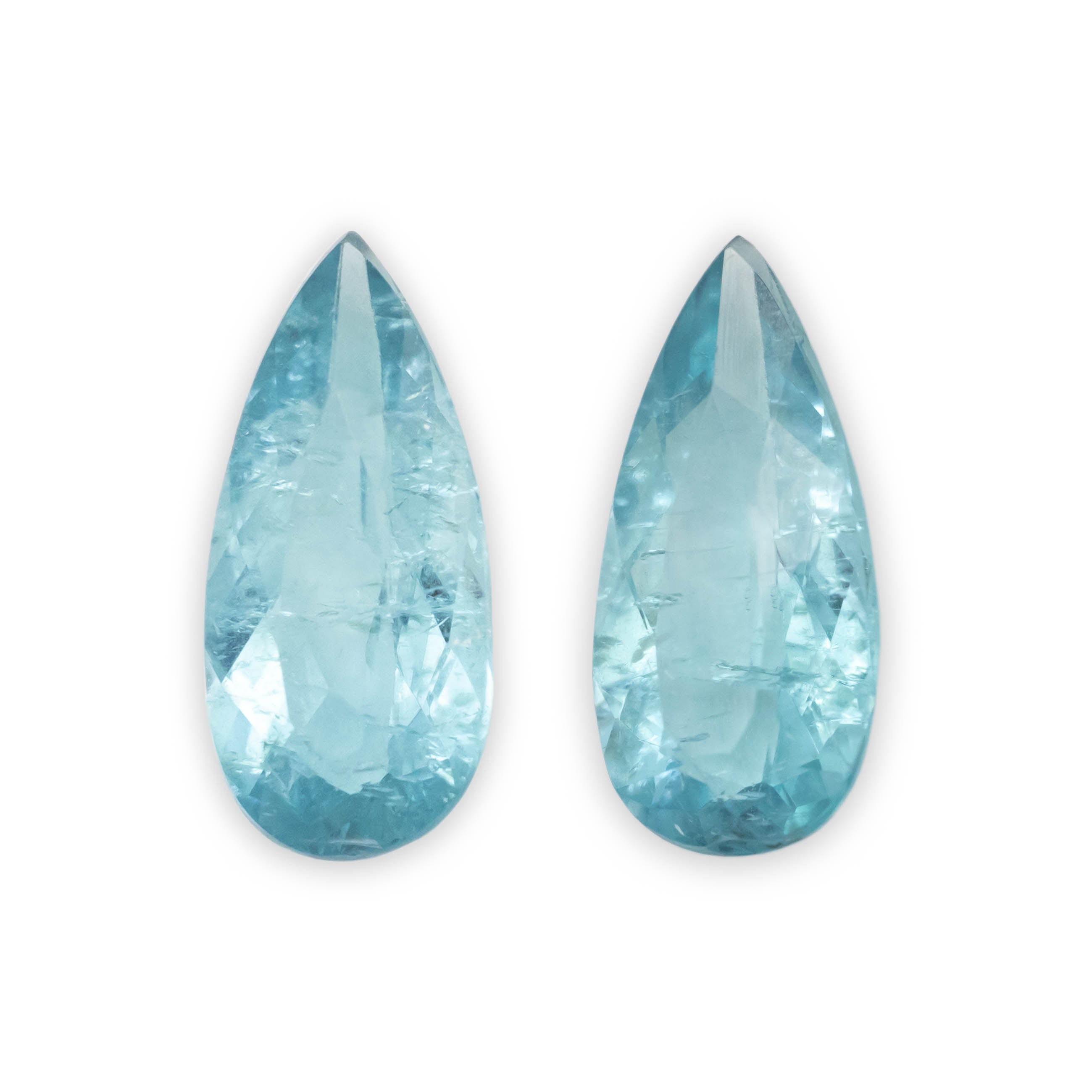 0.95ct 9.97x4.85x2.92mm Matching Set Of Pear Cut Blue Tourmaline