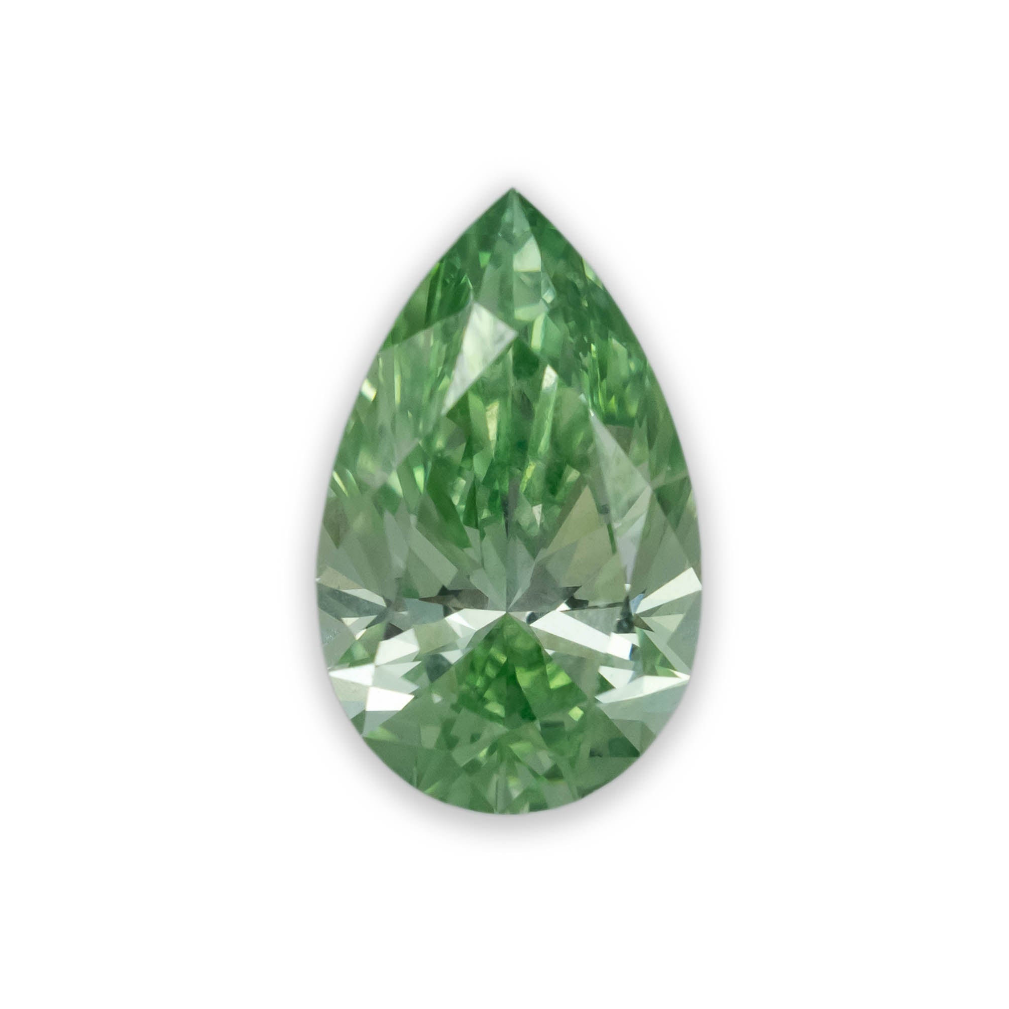 0.91ct 8.63x5.29x3.27mm PEAR FACETED CUT GREEN IRRADIATED DIAMOND - VS1-Staghead Designs