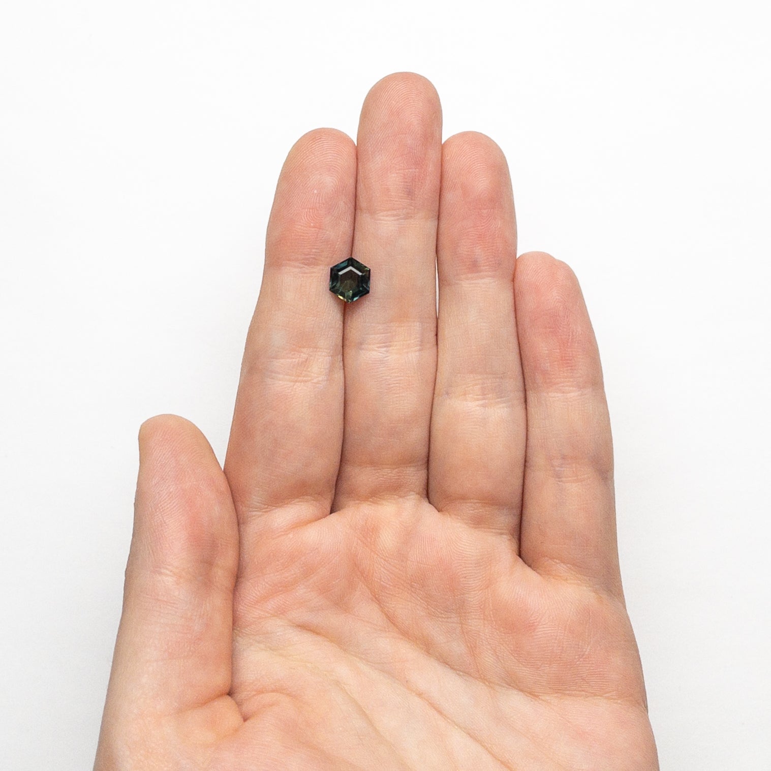 1.53ct 7.45x6.48x4.06mm Hexagon Step Cut Sapphire 22314-08-Staghead Designs