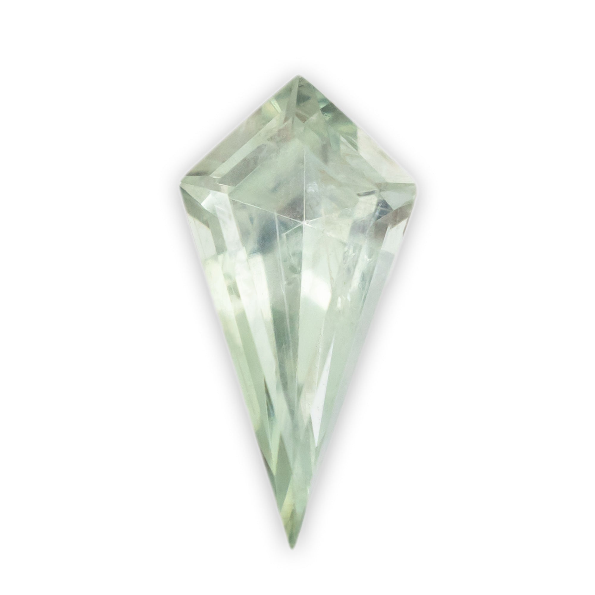 0.9ct 9.98x4.96x3.44mm KITE CUT NATURAL LIGHT GREEN MONTANA SAPPHIRE-Staghead Designs