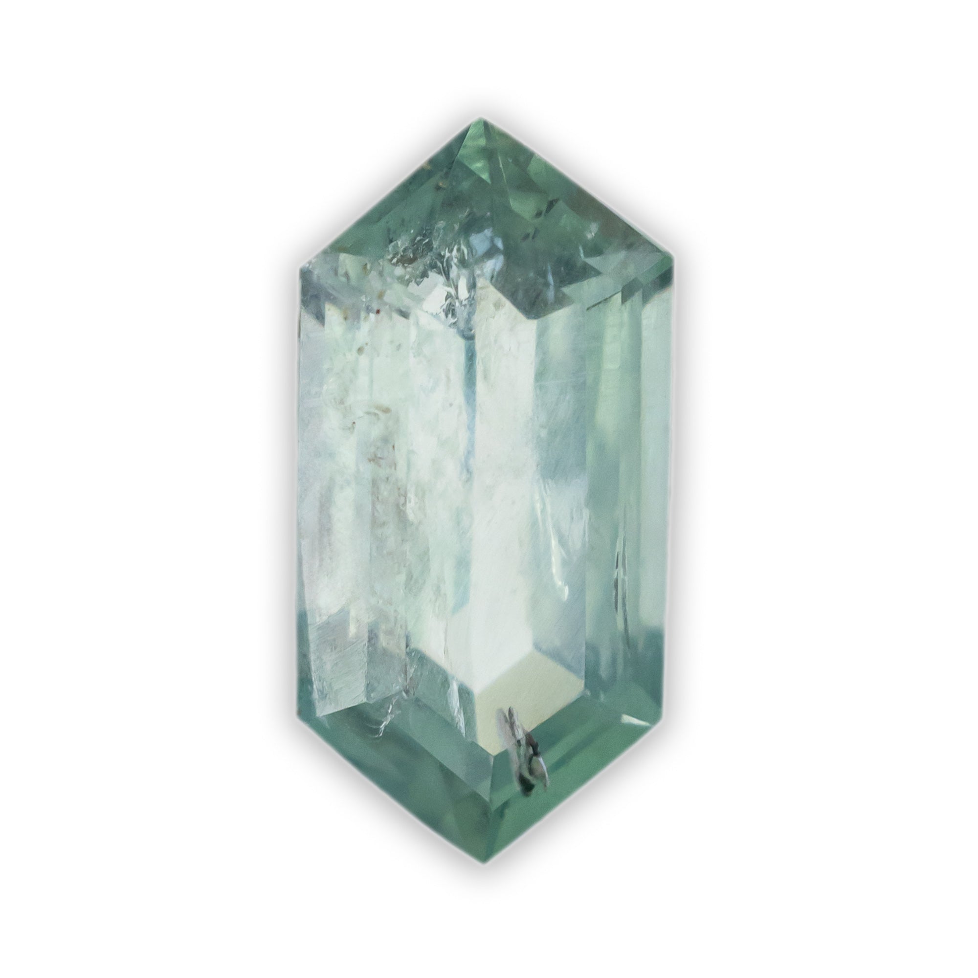 1.65ct 10.02x5.03x3.53mm ELONGATED HEXAGON CUT NATURAL LIGHT GREEN MONTANA SAPPHIRE-Staghead Designs