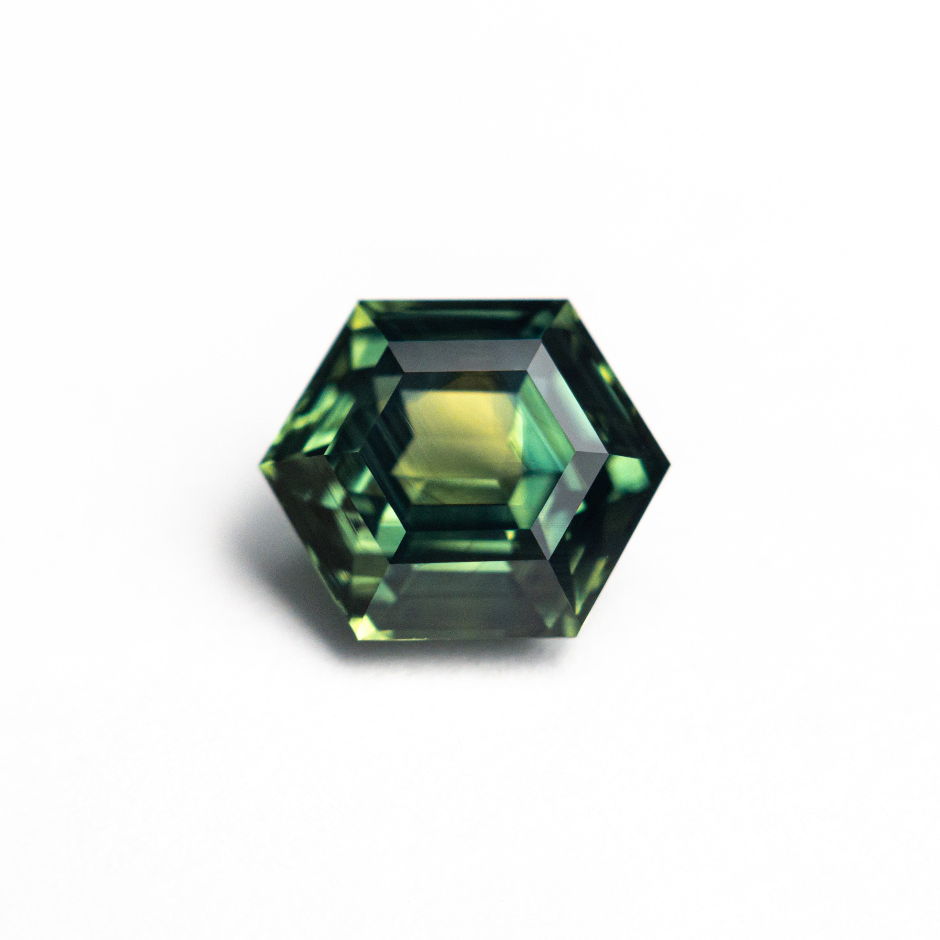 2.29ct 8.38x7.02x4.66m Hexagon Step Cut Sapphire 26729-02-Staghead Designs