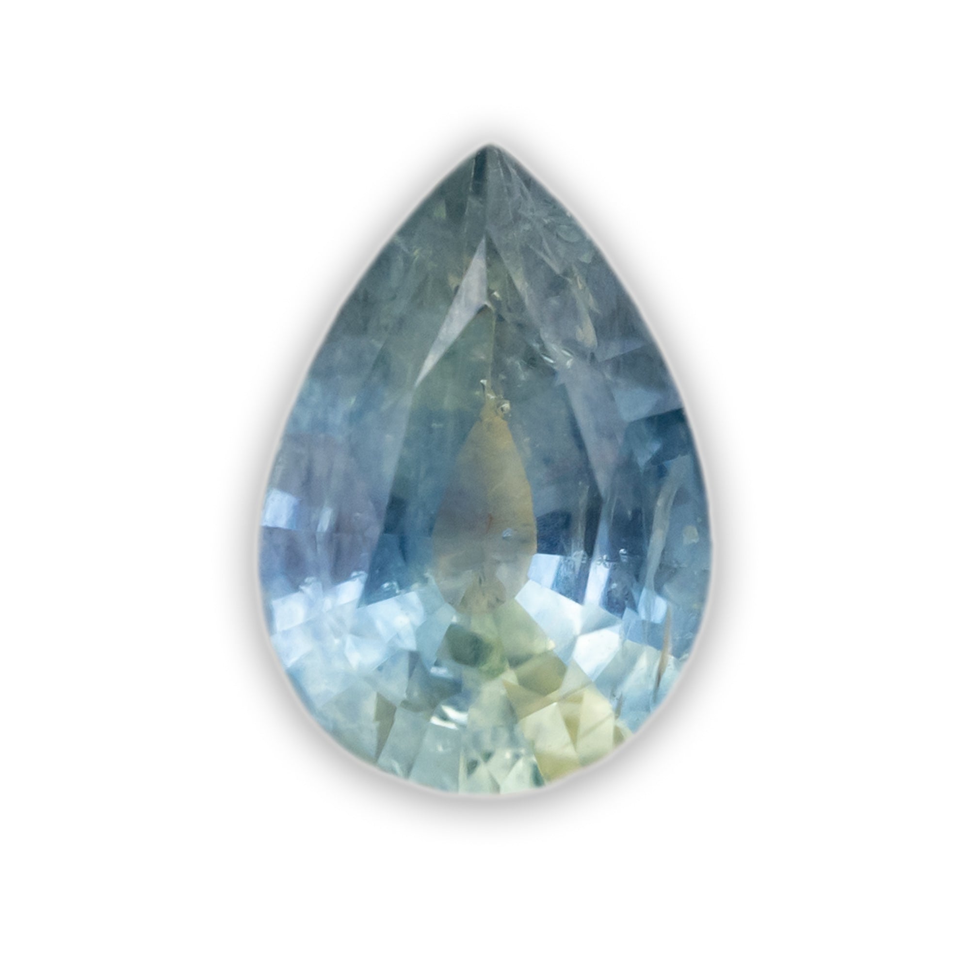 0.72ct 7.08x4.93x2.81mm PEAR CUT NATURAL BI-COLOR MONTANA SAPPHIRE-Staghead Designs
