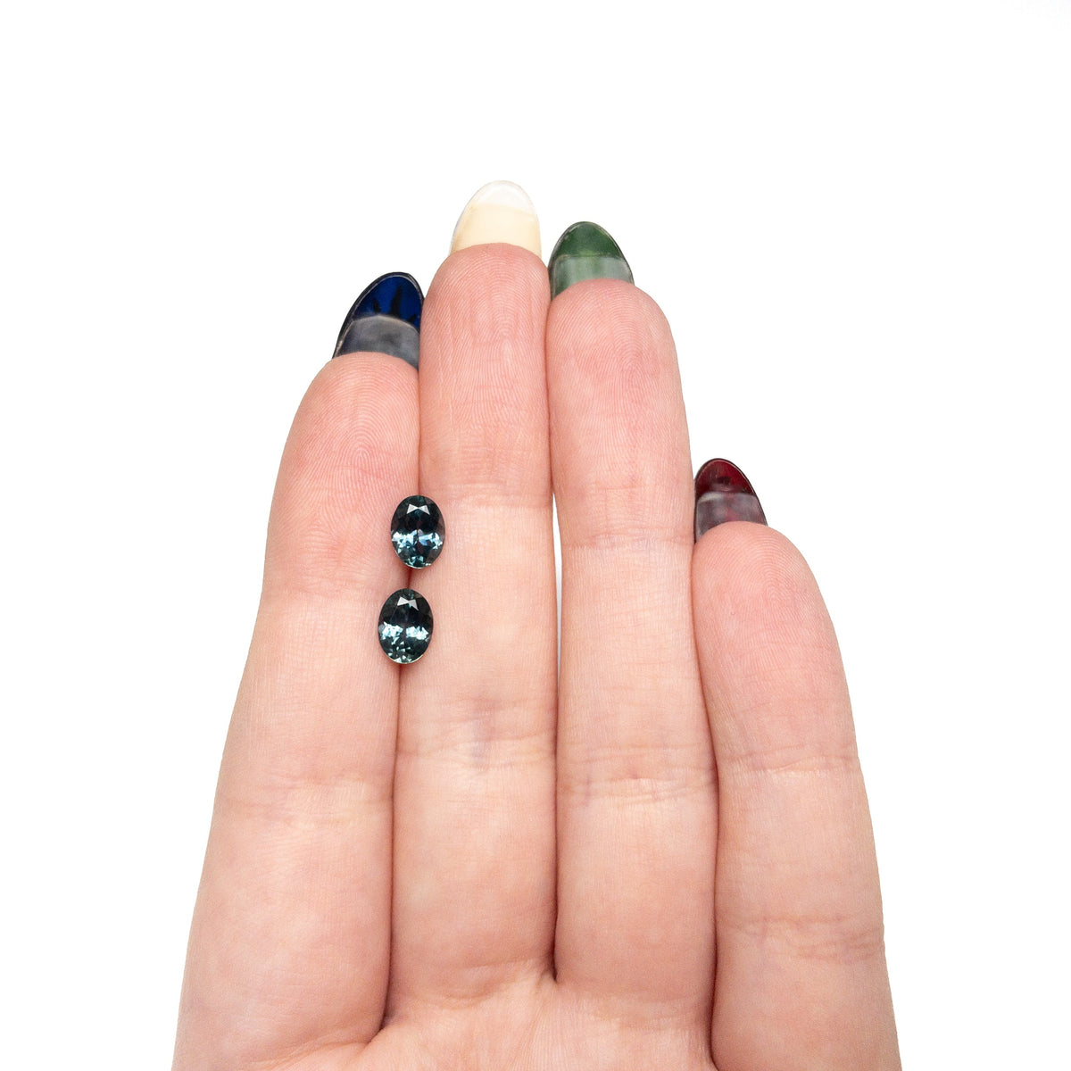 5.03cttw 2pc 7.35x5.50x3.73mm 7.54x5.56x3.78mm Oval Brilliant Sapphire Matching Pair 28028-34-Staghead Designs