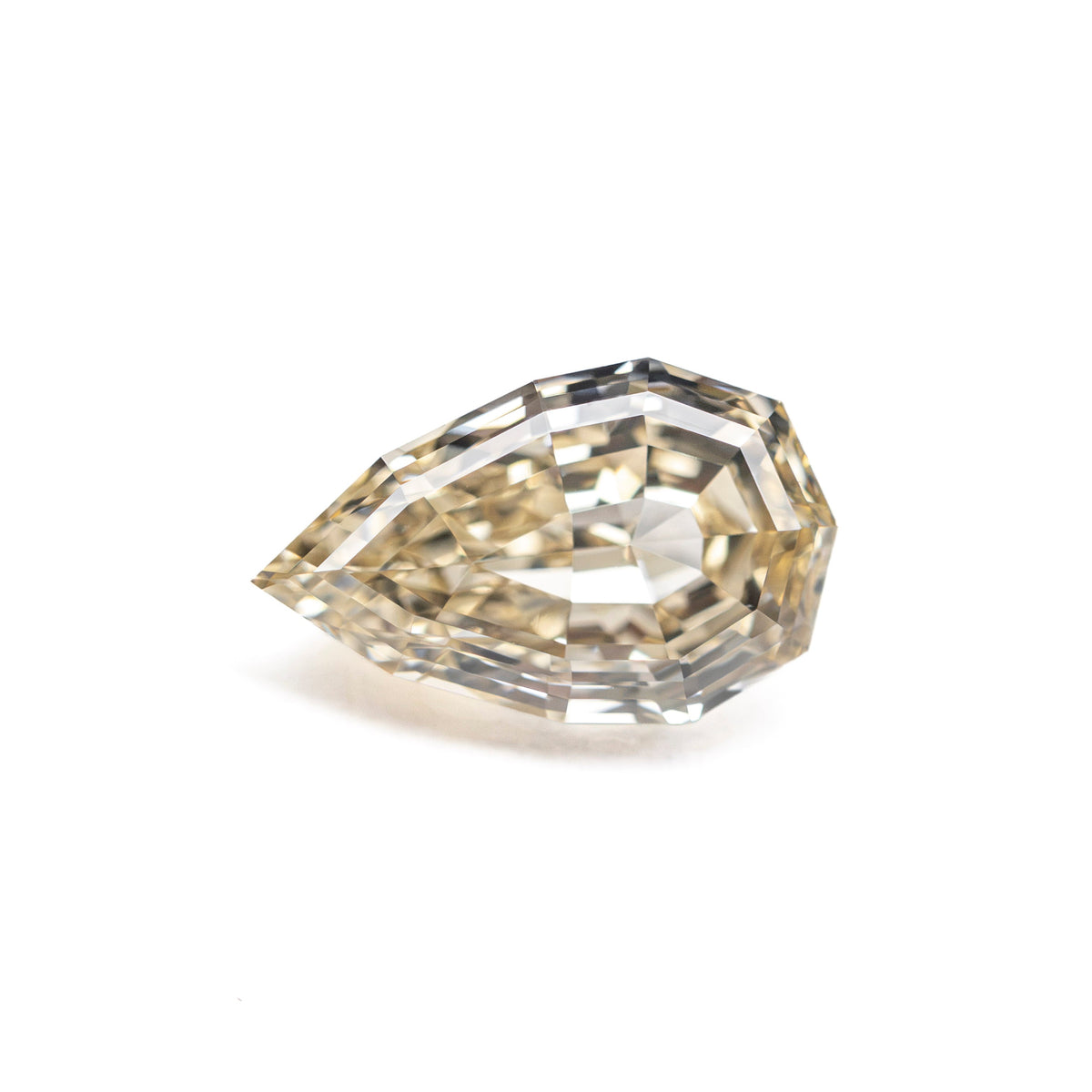 1.36ct 9.10x5.68x3.65mm VS1 Fancy Light Yellowish Brown Geo Pear Step Cut 28045-01-Staghead Designs