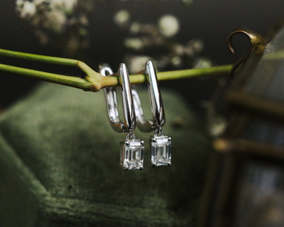3/4ctw Lab-grown Diamond Dangle Earrings Staghead Designs