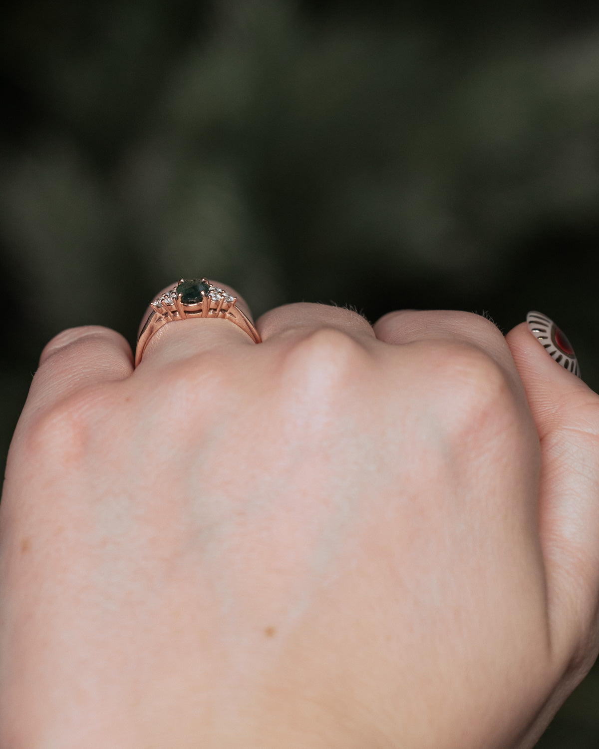 "RHEA" - OVAL CUT ENGAGEMENT RING WITH DIAMOND ACCENTS-Staghead Designs