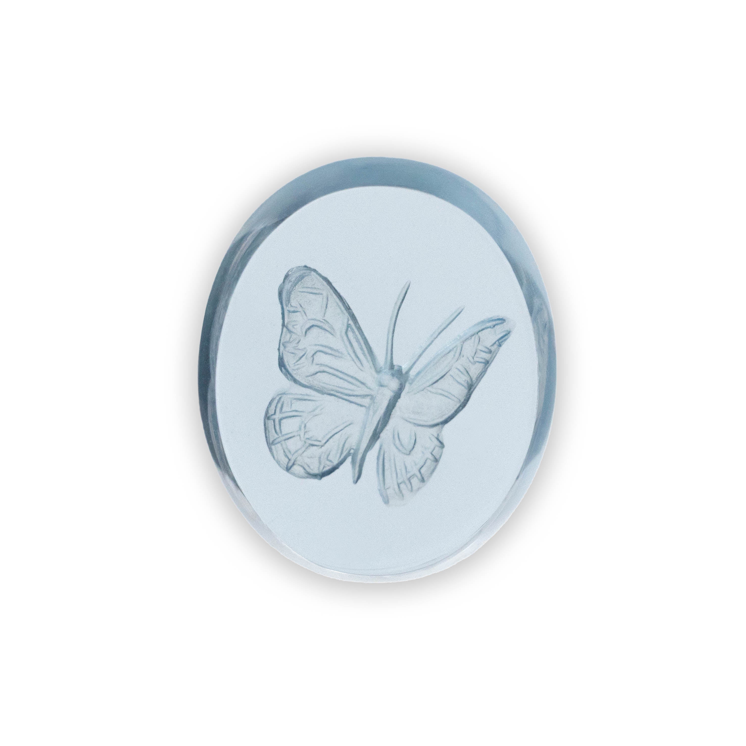 4.95ct 12.05x10.16x3.19mm BUTTERFLY CARVED BLUE TOPAZ-Staghead Designs