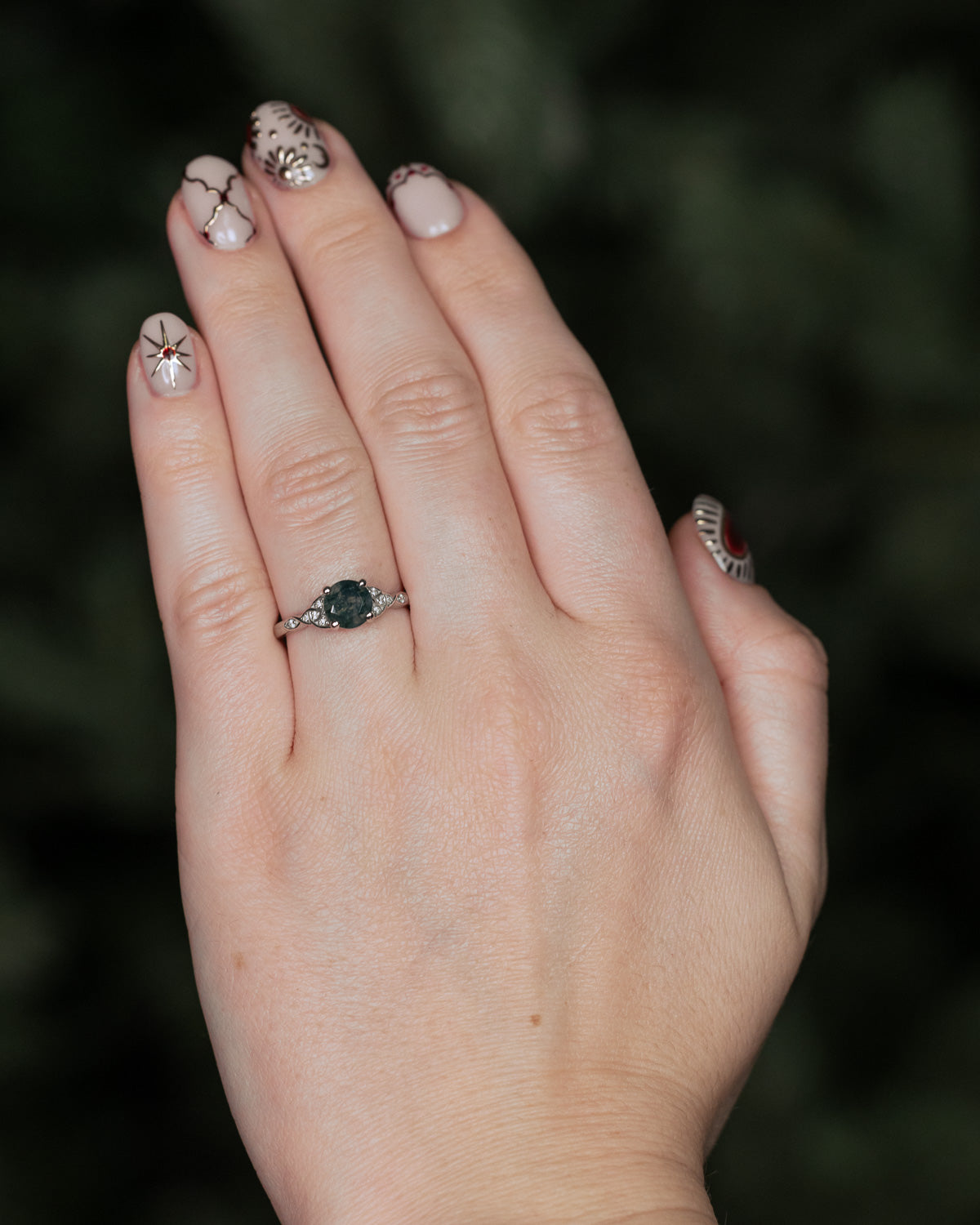 "AIFE" - CELTIC KNOT ENGAGEMENT RING WITH ROUND CENTER STONE-Staghead Designs