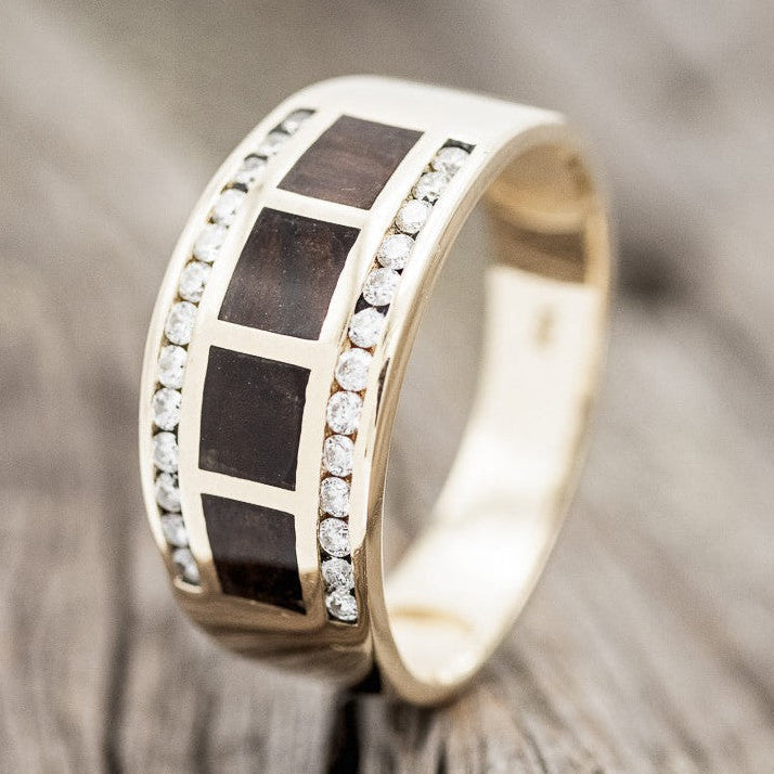 "ALDO" - IRONWOOD & DIAMONDS WEDDING BAND-1
