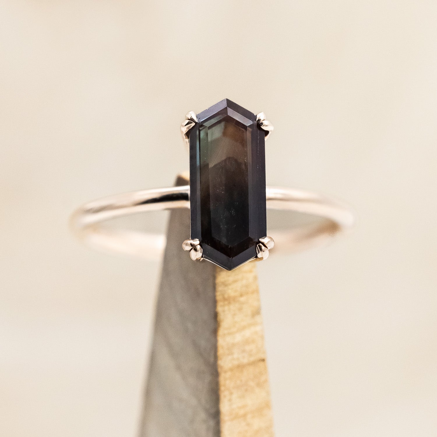 "ANDROMEDA" - SOLITAIRE ENGAGEMENT RING WITH DOUBLE CLAW PRONGS - MOUNTING ONLY- SELECT YOUR OWN STONE-Staghead Designs