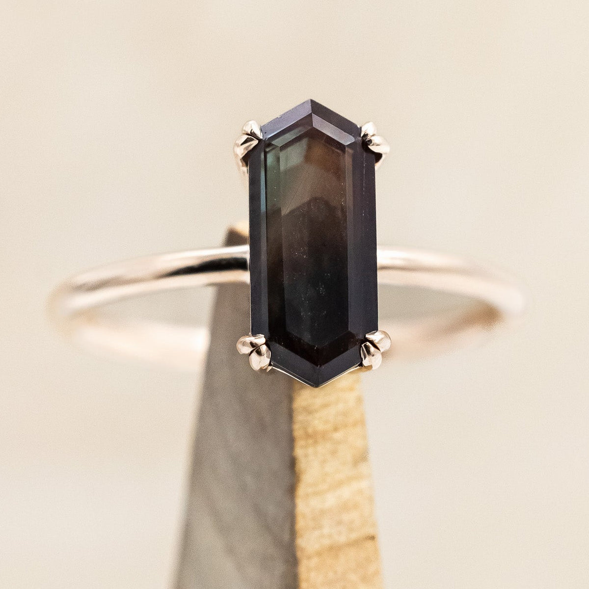 "ANDROMEDA" - SOLITAIRE ENGAGEMENT RING WITH DOUBLE CLAW PRONGS - MOUNTING ONLY- SELECT YOUR OWN STONE-Staghead Designs