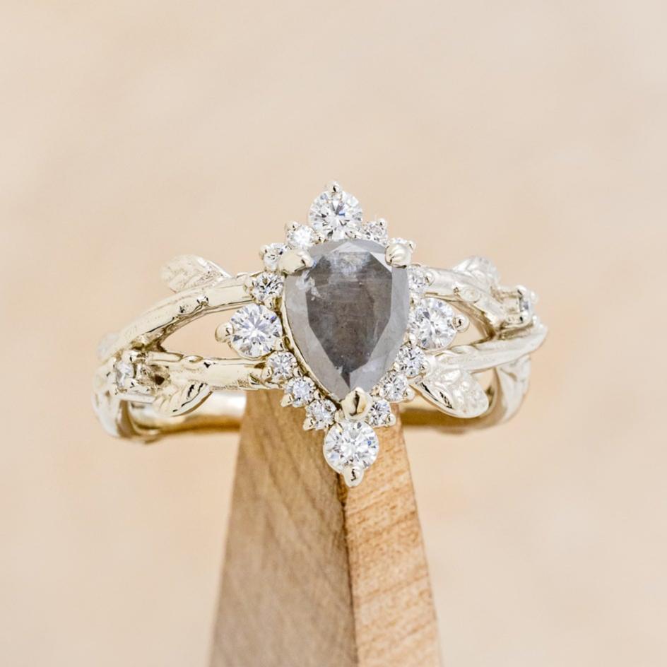 "ARTEMIS ON THE VINE DIVINE" - BRANCH-STYLE ENGAGEMENT RING WITH DIAMOND ACCENTS - MOUNTING ONLY - SELECT YOUR OWN STONE-Staghead Designs