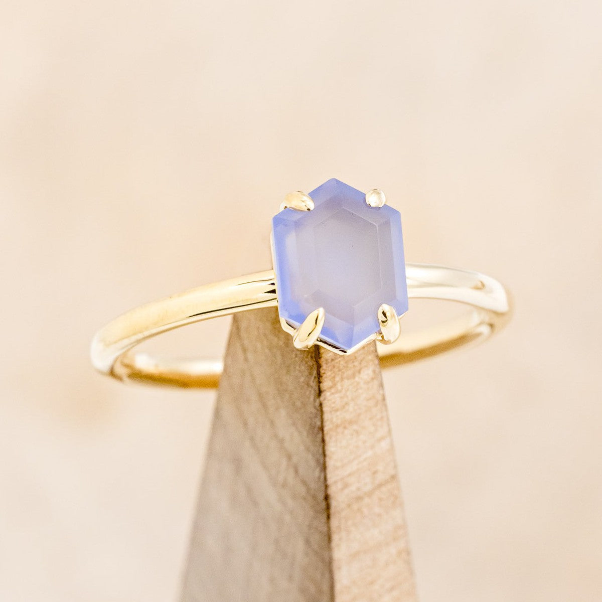 "AURUM" - CHALCEDONY SOLITAIRE ENGAGEMENT RING-1