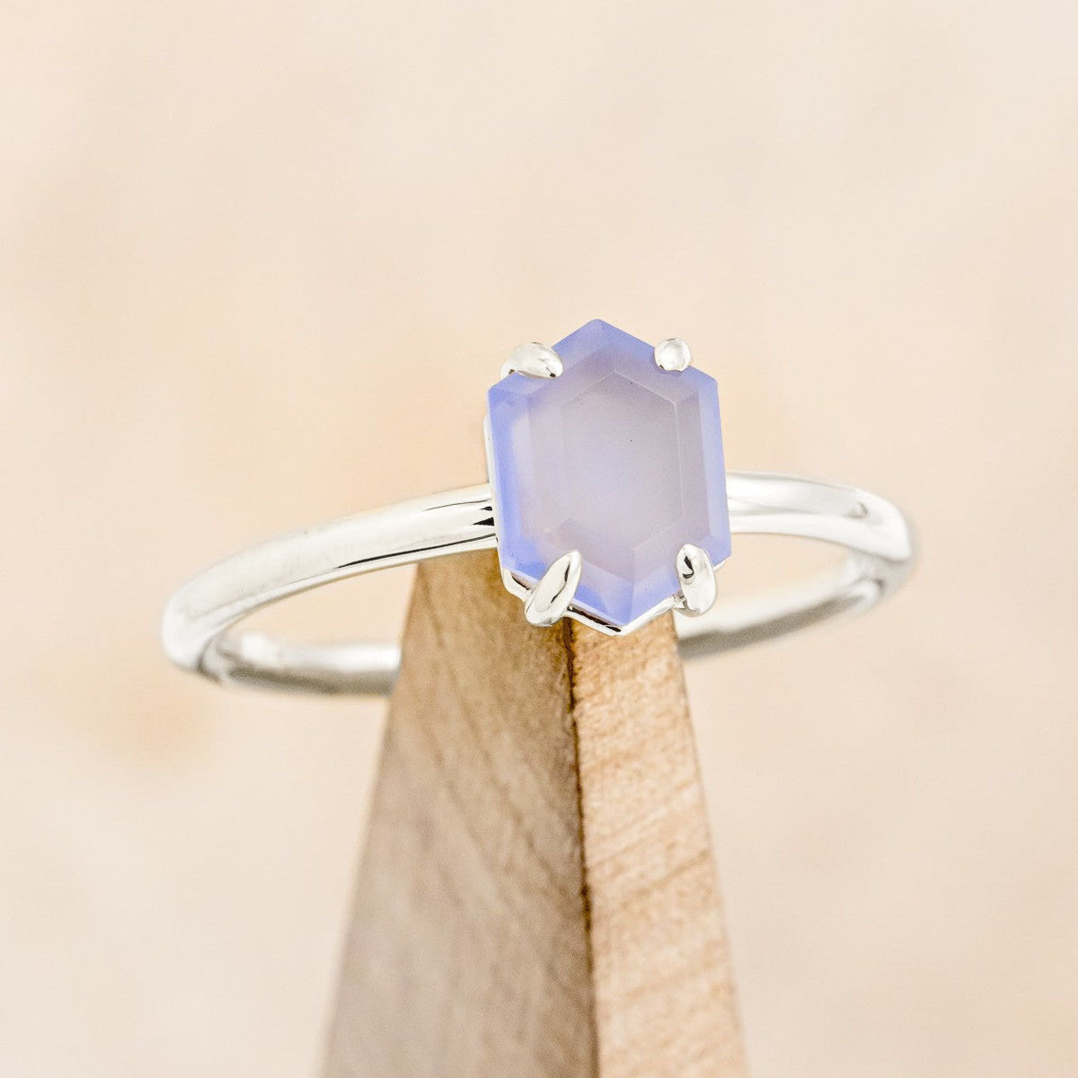 "AURUM" - HEXAGON CUT SOLITAIRE ENGAGEMENT RING-Staghead Designs
