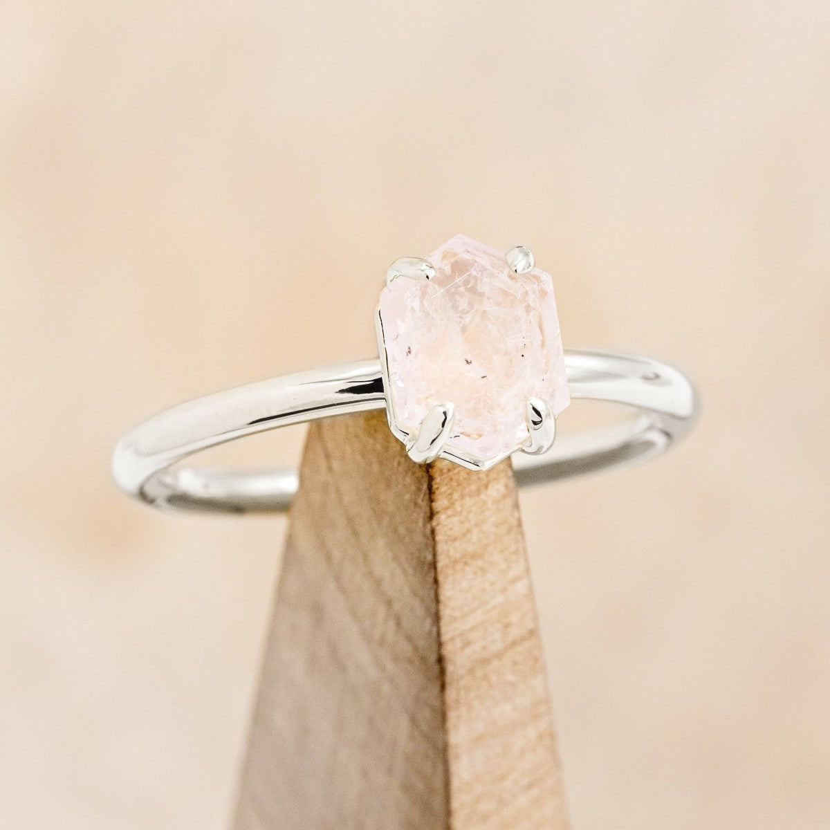 "AURUM" - HEXAGON CUT SOLITAIRE ENGAGEMENT RING-Staghead Designs