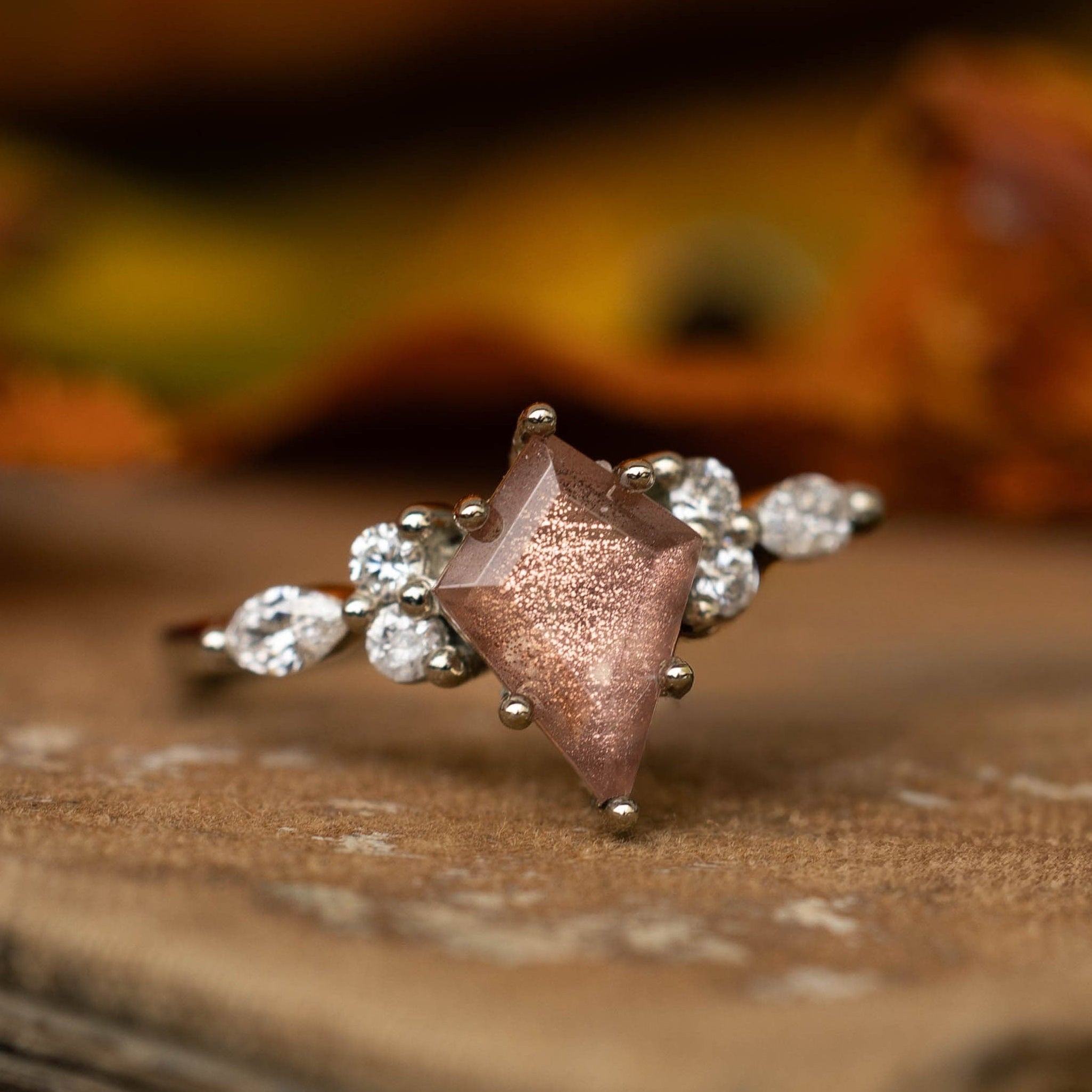 "Sage" - Engagement Ring With Diamond Accents - Mounting Only - Select Your Own Stone-Staghead Designs