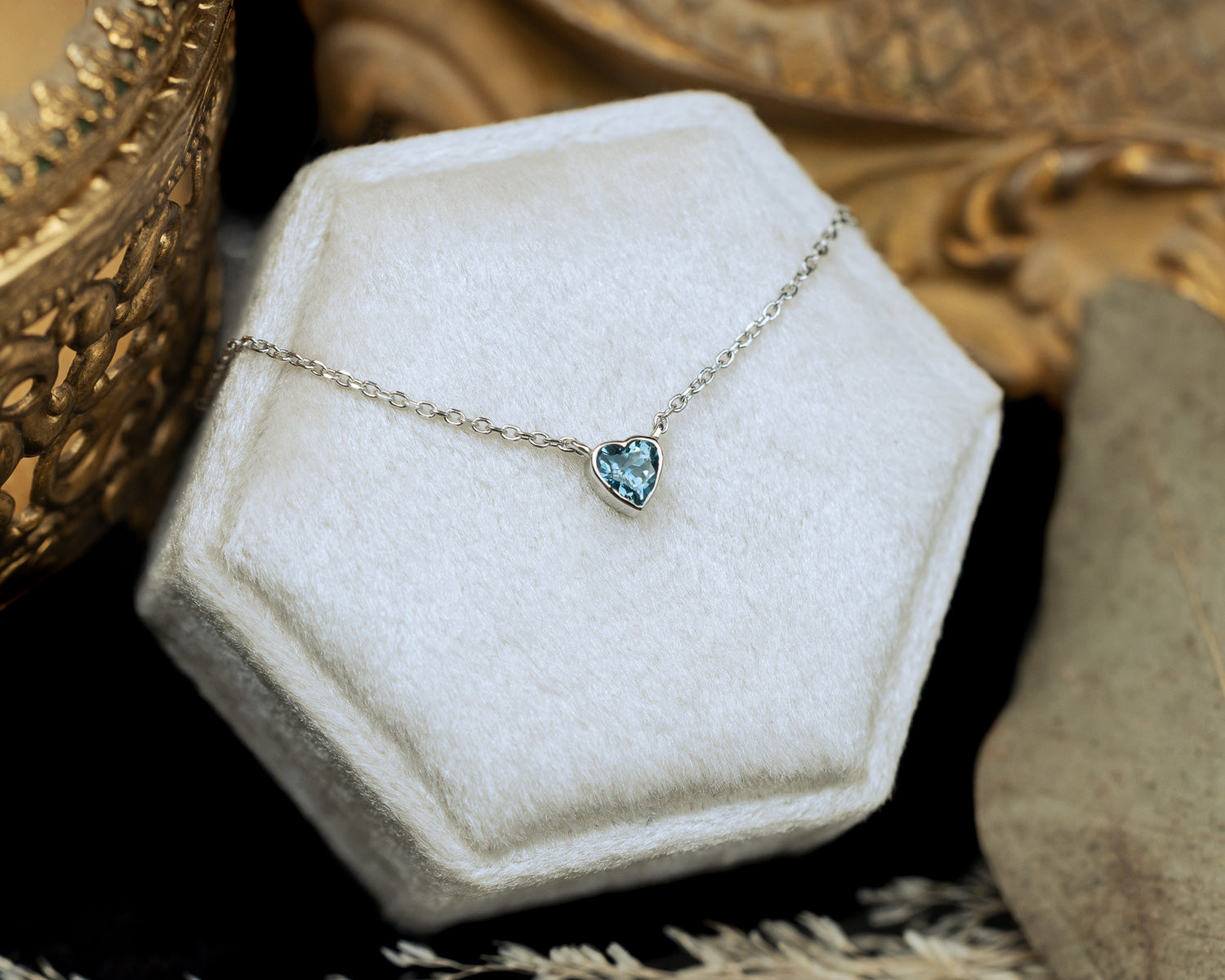 BEZEL SET HEART-CUT SAPPHIRE NECKLACE-Staghead Designs