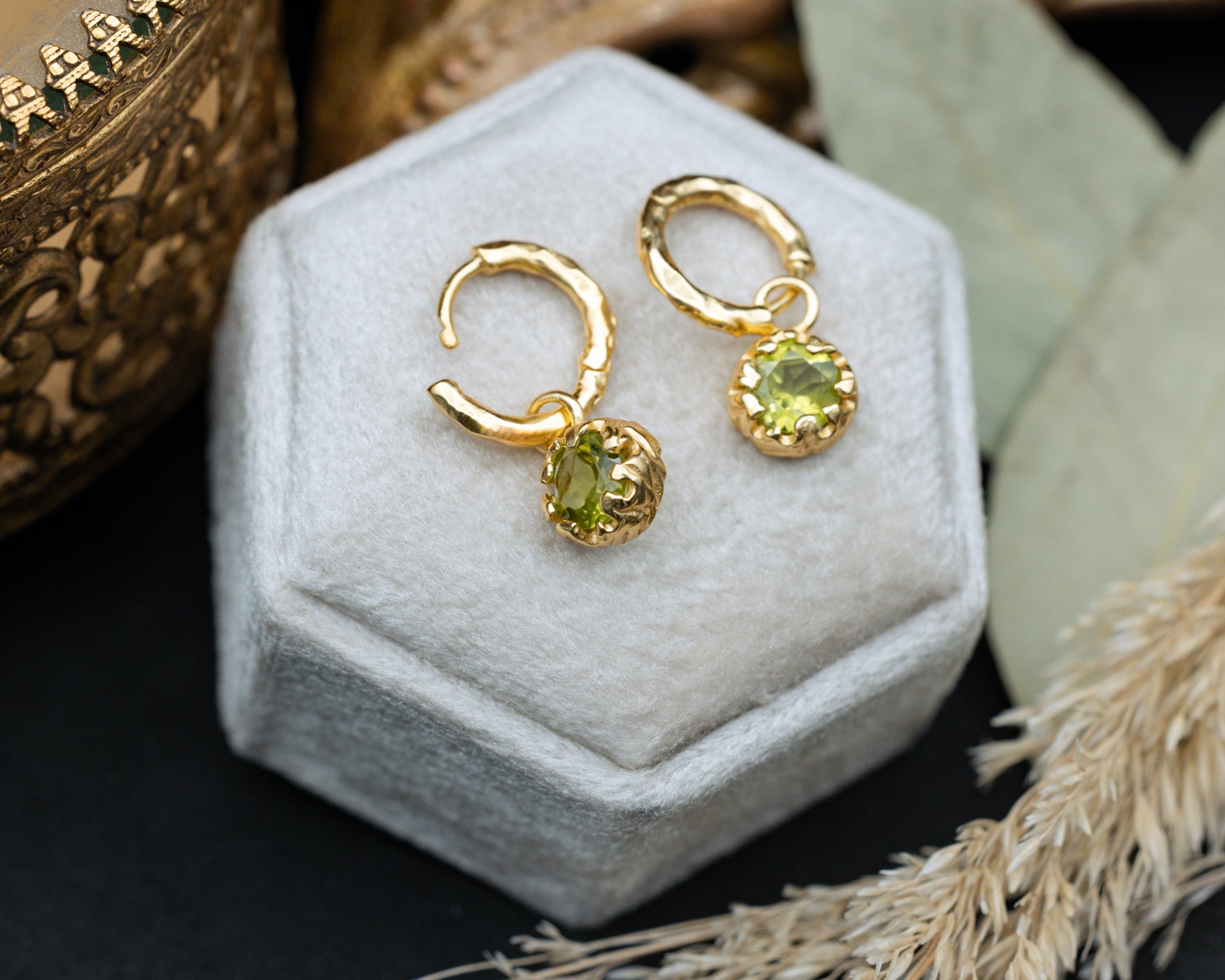 BLOOM COLLECTION - 18K GOLD VERMEIL BIRTHSTONE DANGLE EARRINGS - BY JORGE REVILLA-Staghead Designs