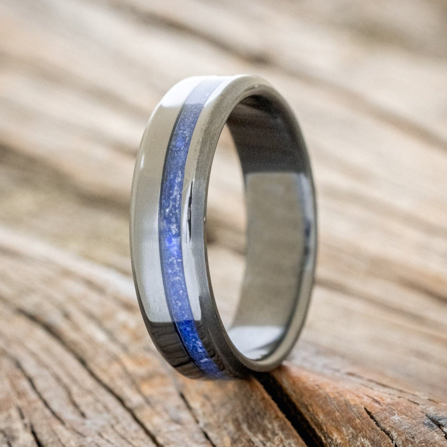 "VERTIGO" - LAPIS LAZULI WEDDING BAND-4