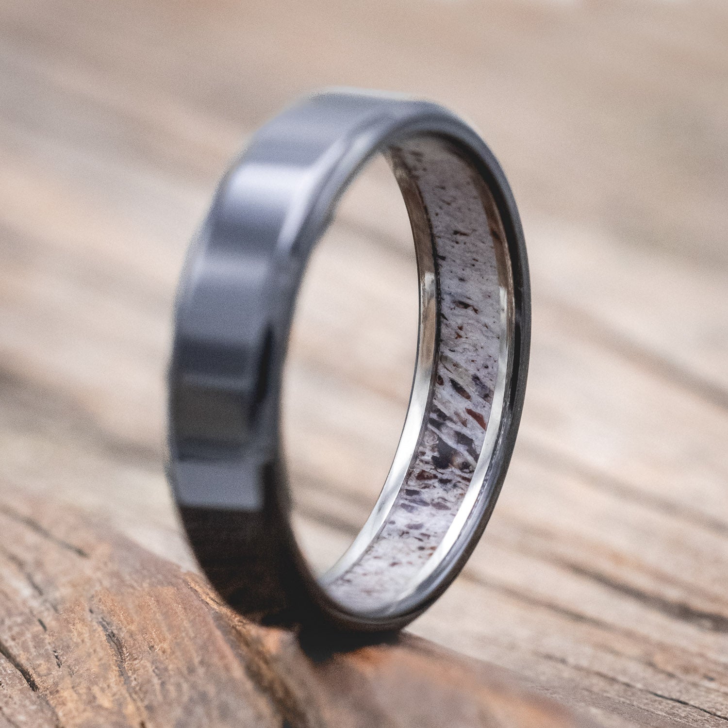 ANTLER LINED WEDDING BAND-Staghead Designs
