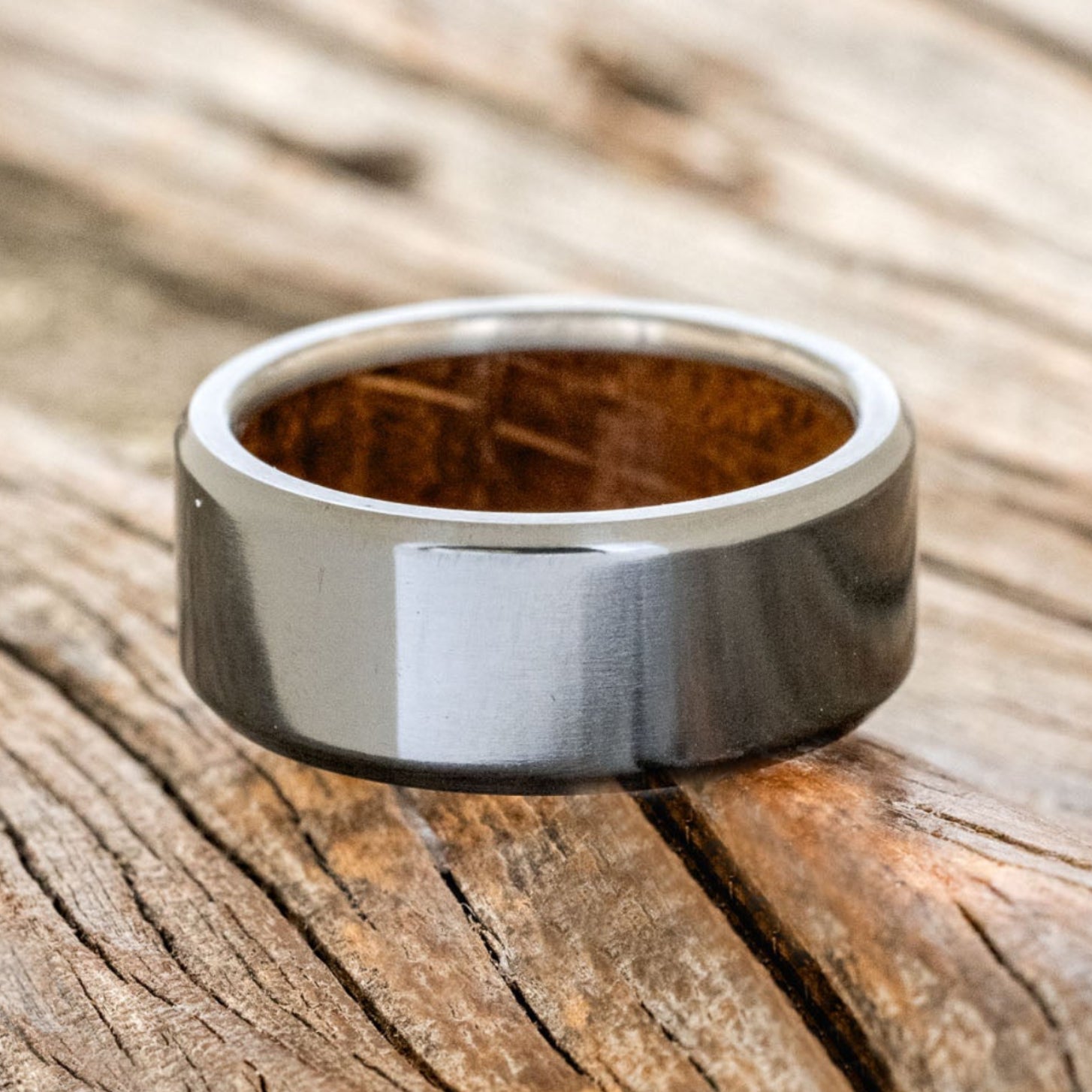 WHISKEY BARREL LINED WEDDING BAND-16