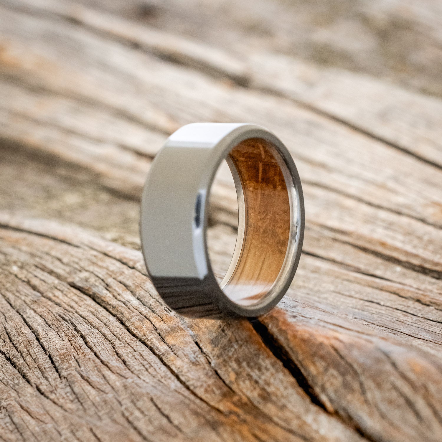 WHISKEY BARREL LINED WEDDING BAND-17