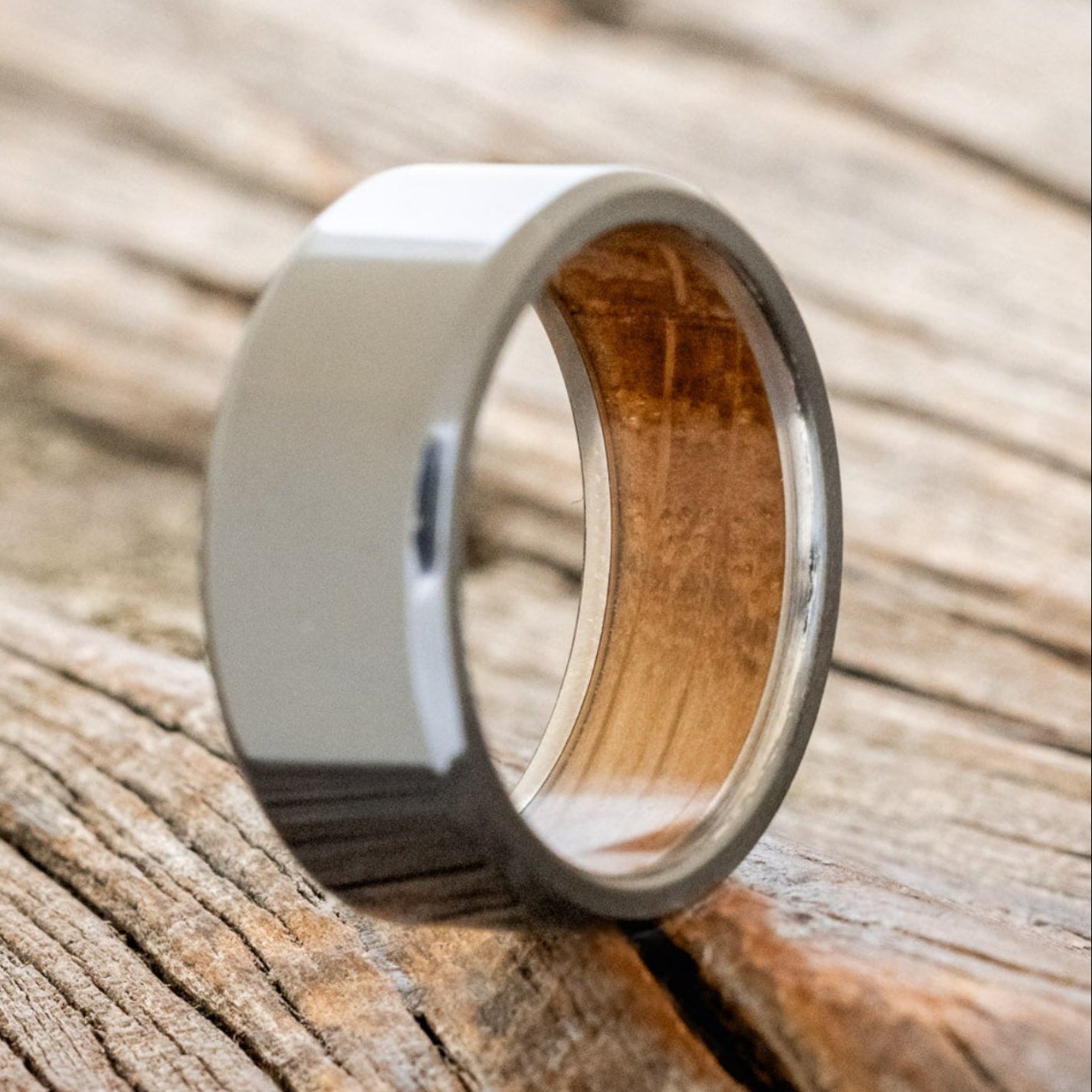 WHISKEY BARREL LINED WEDDING BAND-17