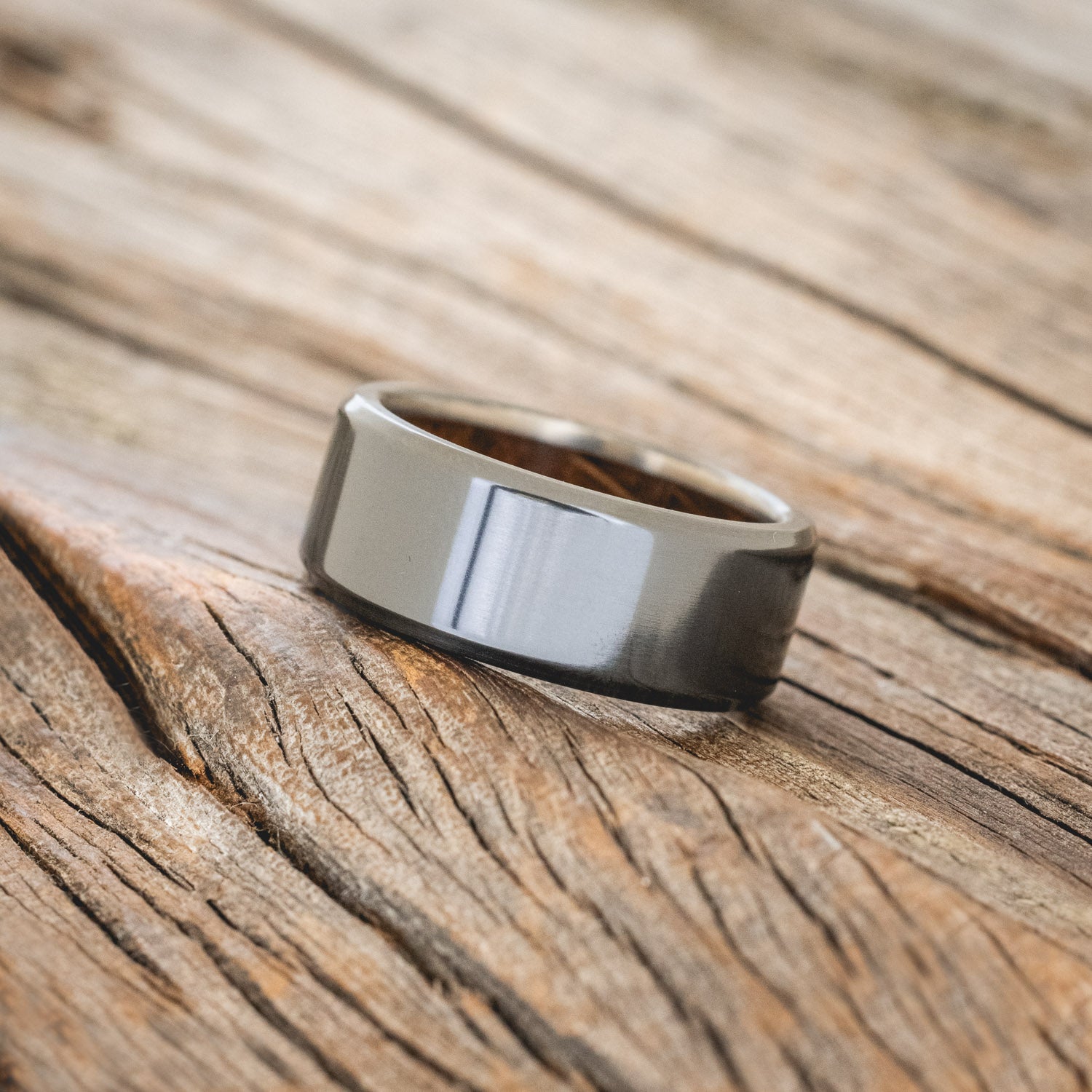 WHISKEY BARREL LINED WEDDING BAND-18