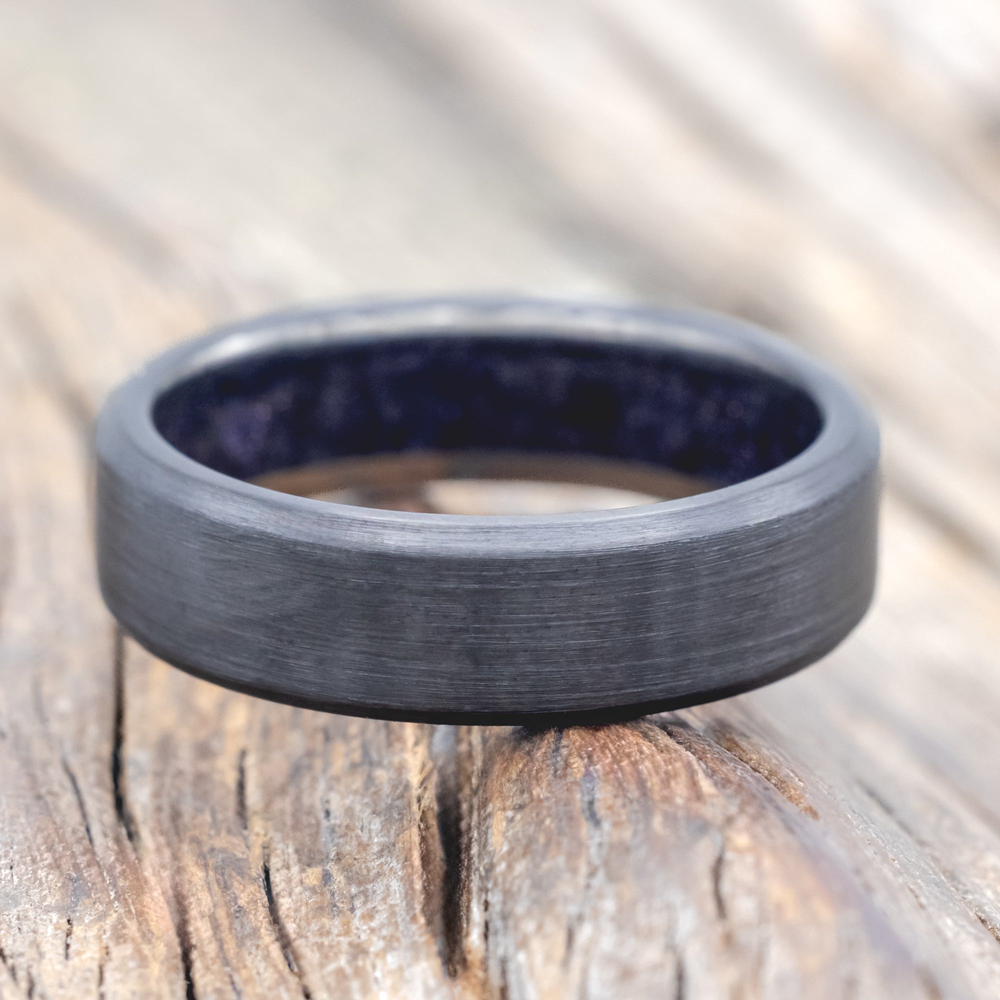 BLUE GOLDSTONE CHANNEL LINED RING-Staghead Designs