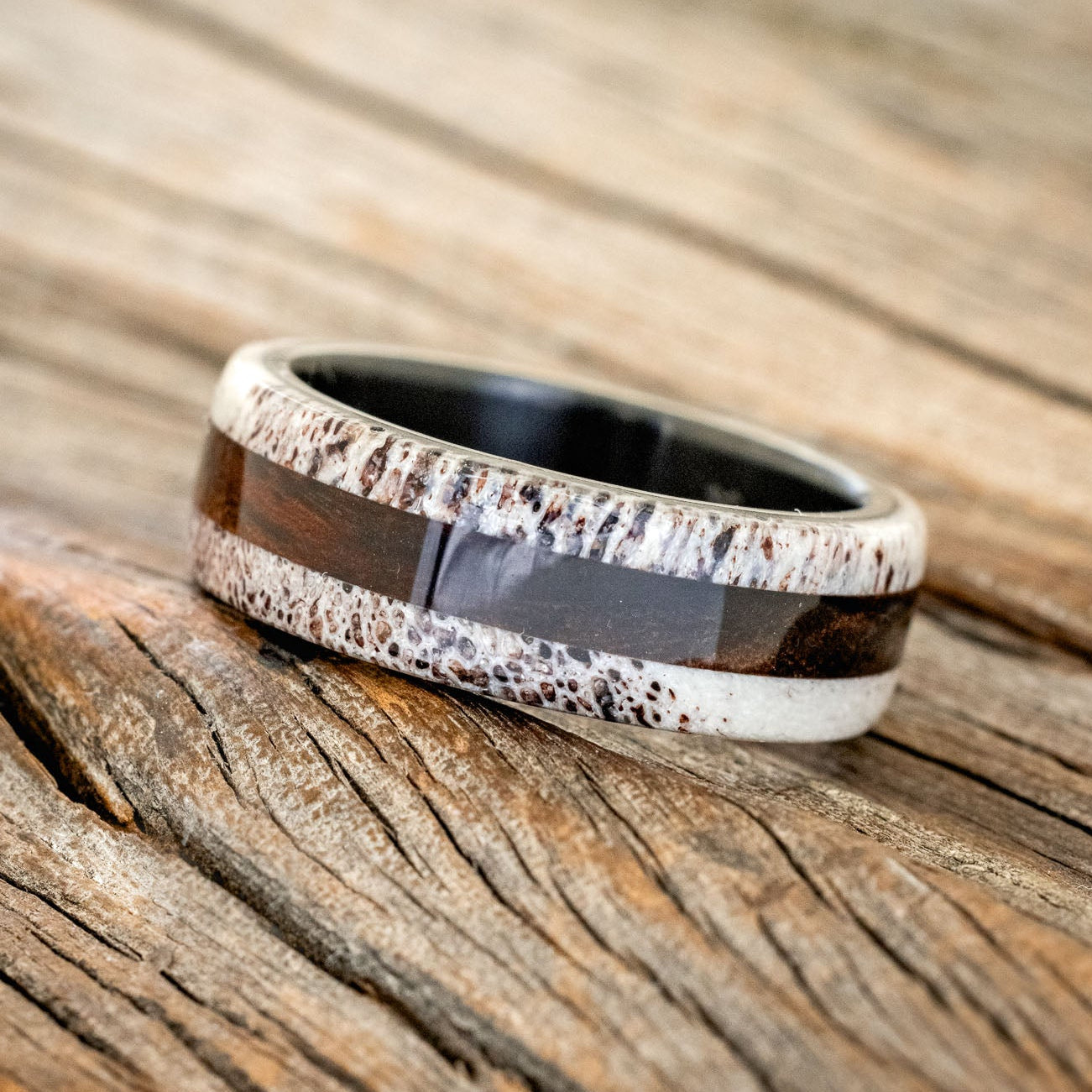 "CANYON" - ANTLER & IRONWOOD WEDDING RING-5