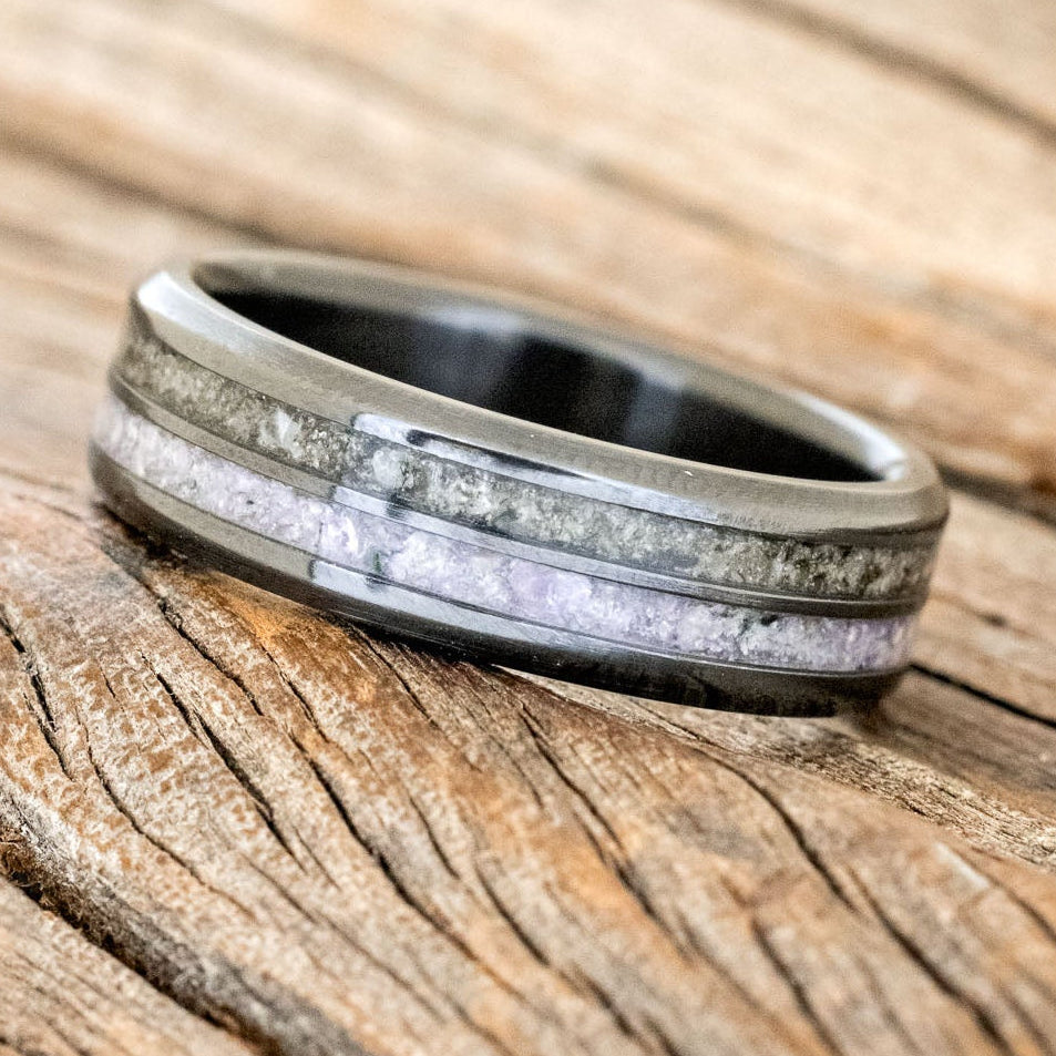 "COSMO" - CHAROITE & MOONSTONE WEDDING RING-5