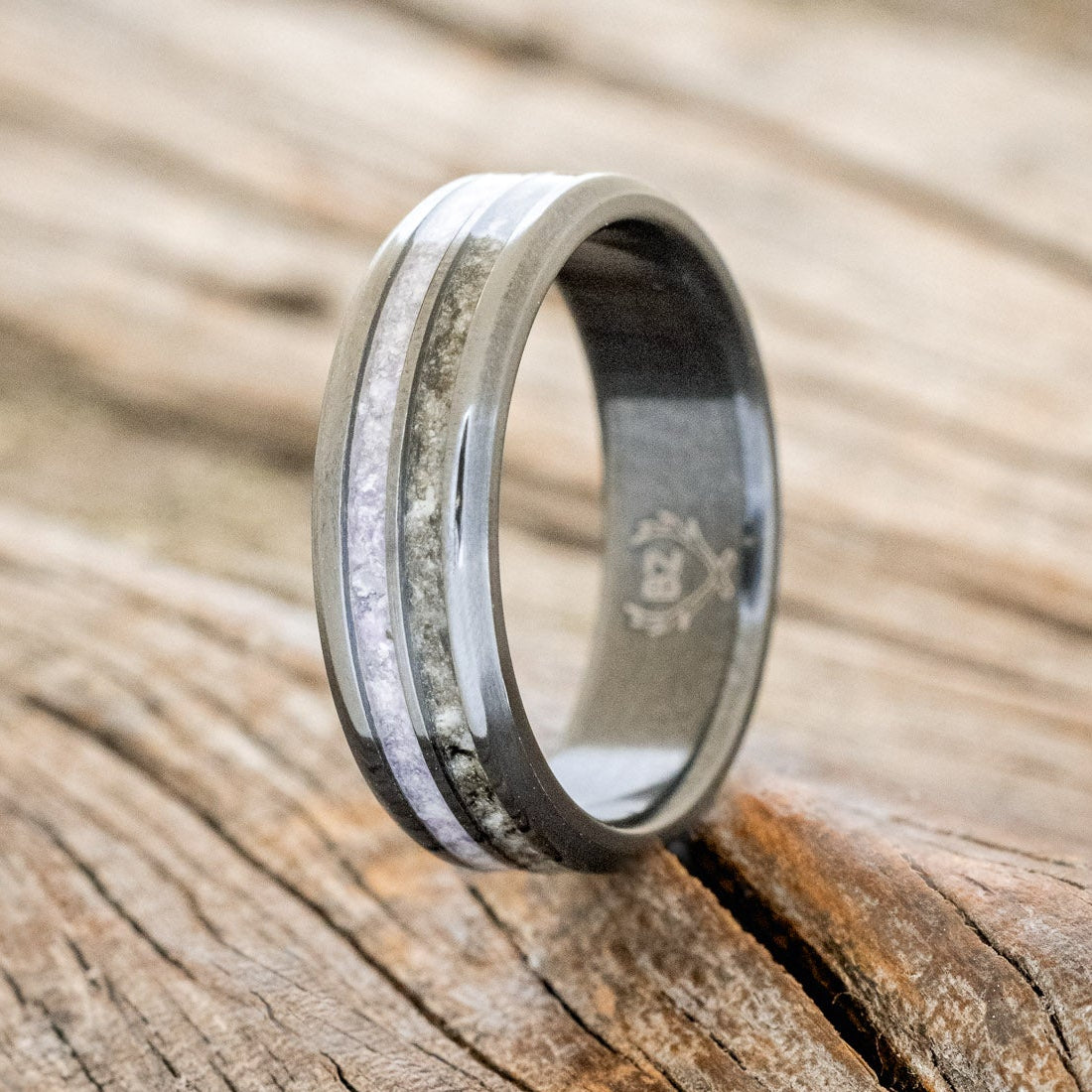 "COSMO" - CHAROITE & MOONSTONE WEDDING RING-4