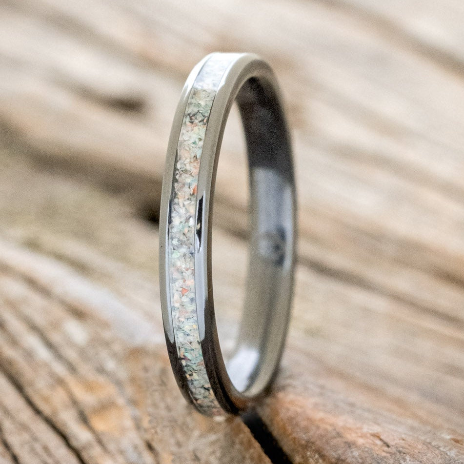 "ETERNA" - FIRE & ICE OPAL STACKING BAND-4